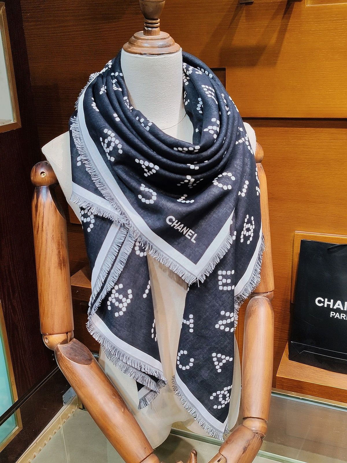 gray velvet floral Shawl for women - product detail view