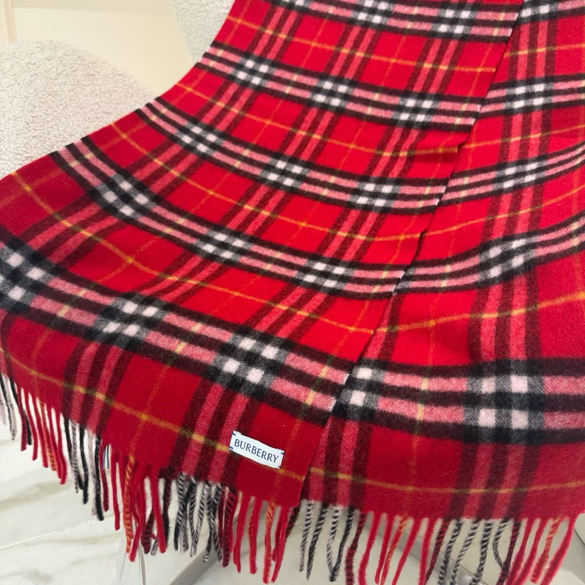 gold velvet christmas Scarf for women - alternate angle view 9