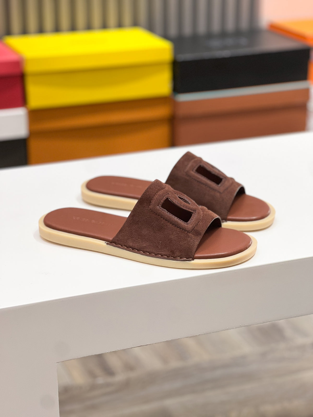 Dolce & Gabbana DG Men's Leather Strap Sandals with Aluminum Buckle