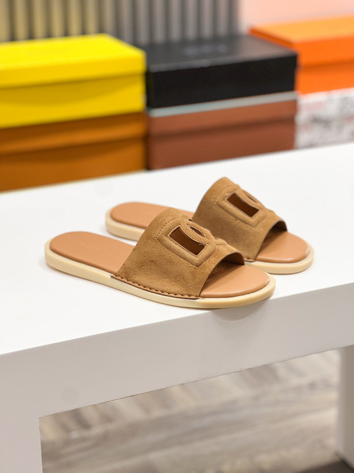 Dolce & Gabbana DG Men's Leather Strap Sandals with Aluminum Buckle