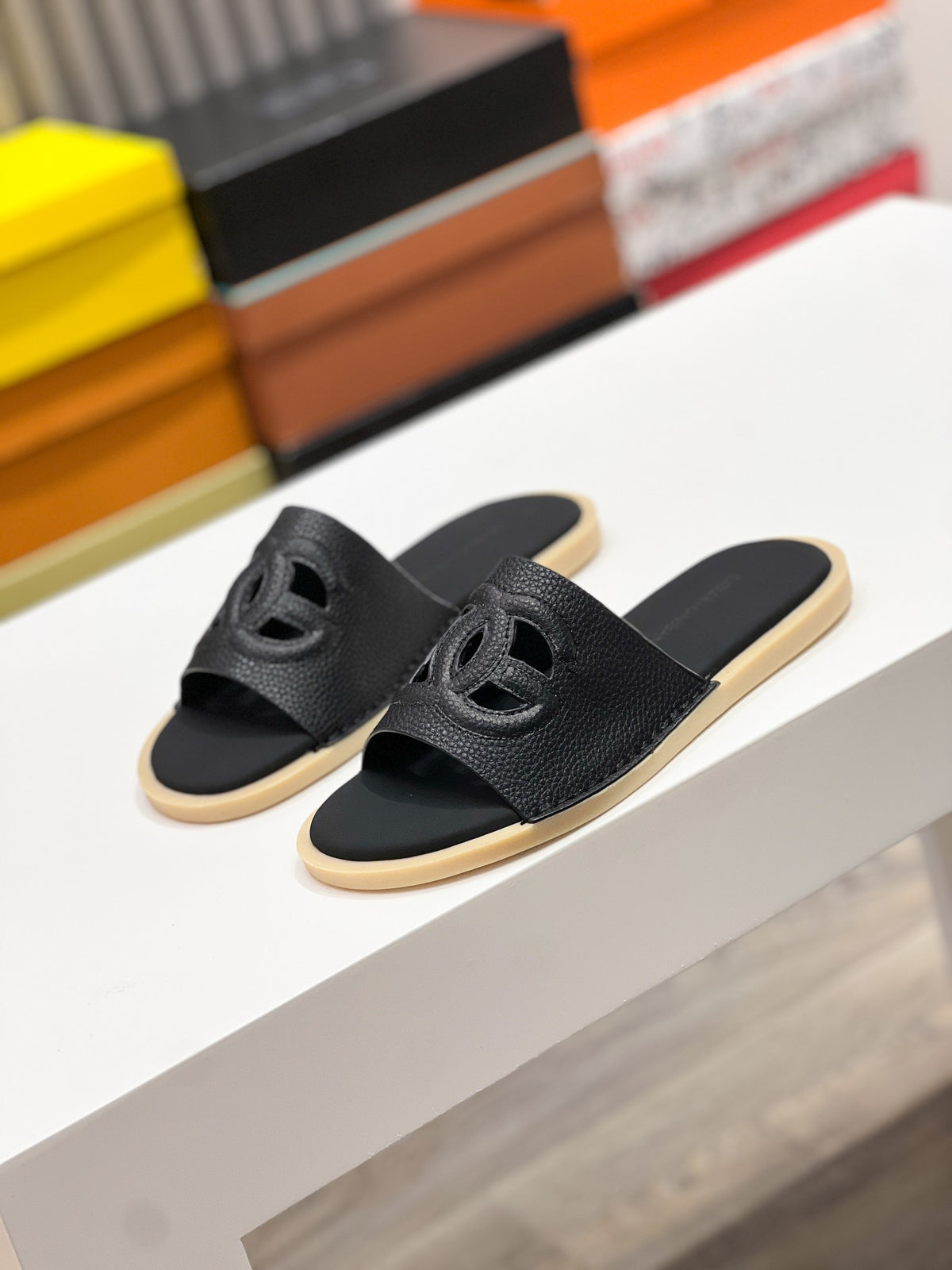 Dolce & Gabbana DG Men's Leather Strap Sandals with Aluminum Buckle