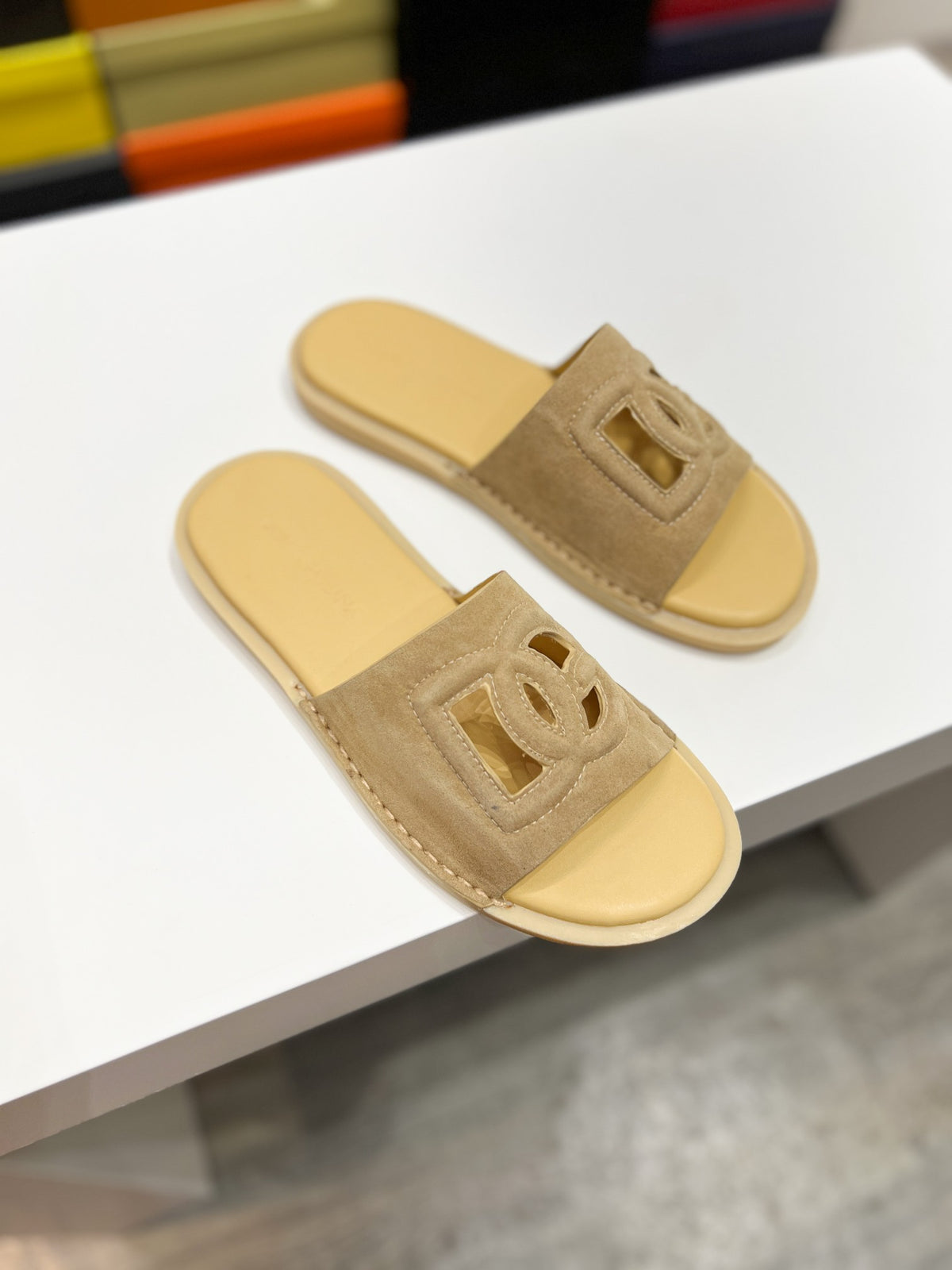 Dolce & Gabbana DG Men's Leather Strap Sandals with Aluminum Buckle