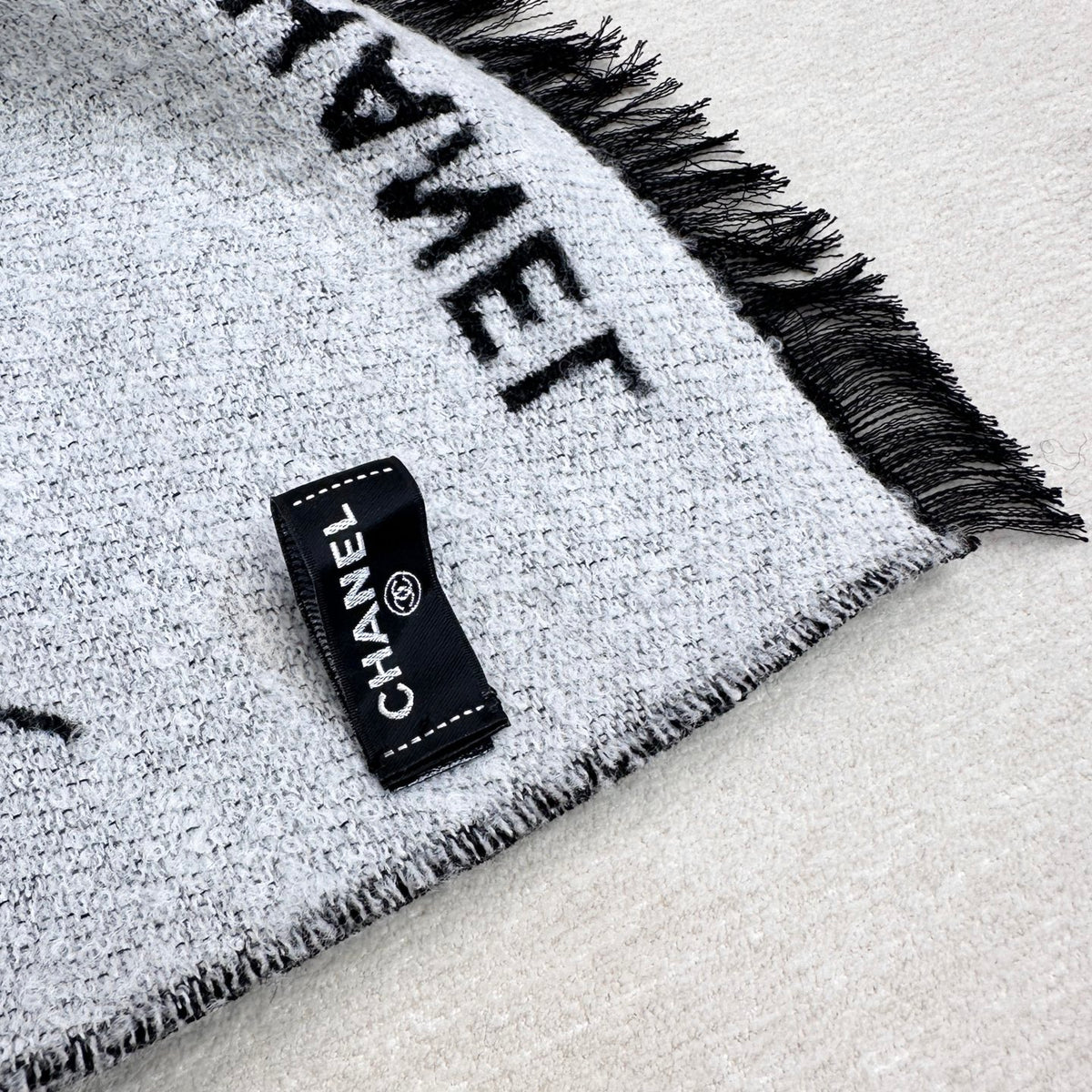 gray wool floral Shawl for women - alternate angle view 9
