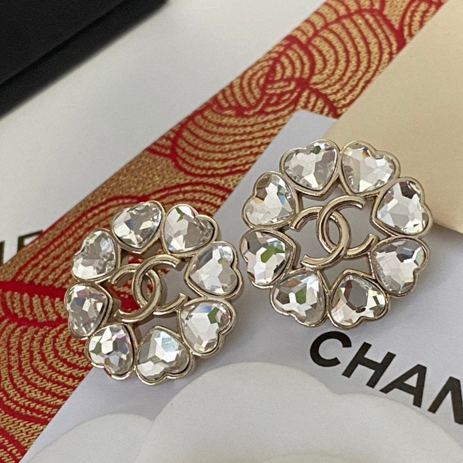 crystal heart Stud Earrings for women - alternate angle view 8