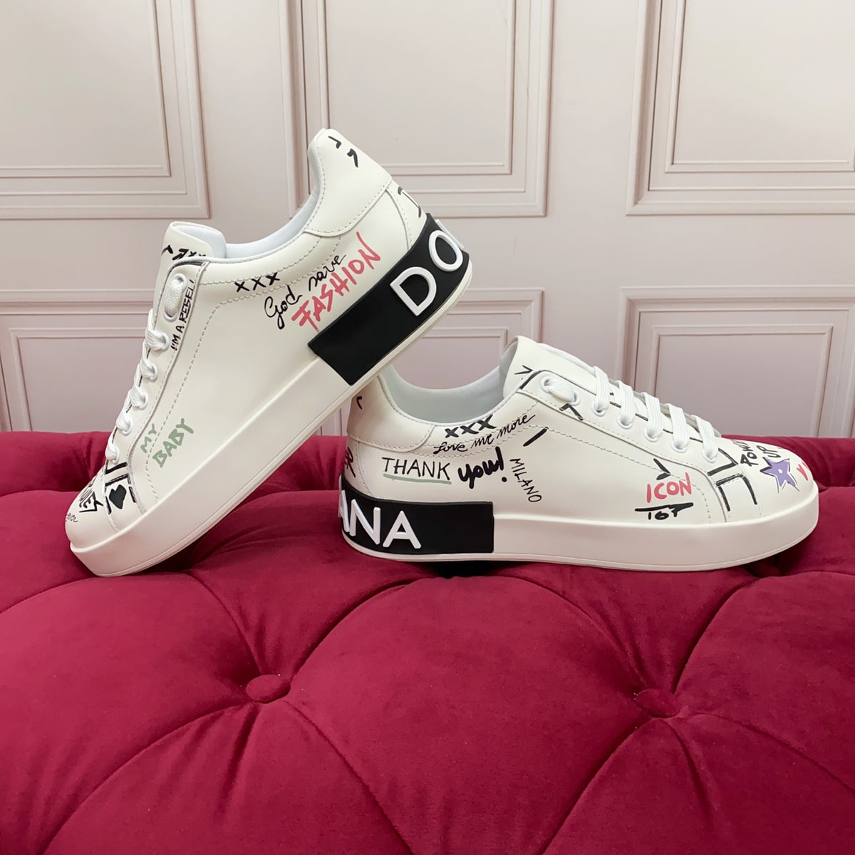 Dolce & Gabbana DG Heavy-Craft Calfskin Sneakers with 5D Accents