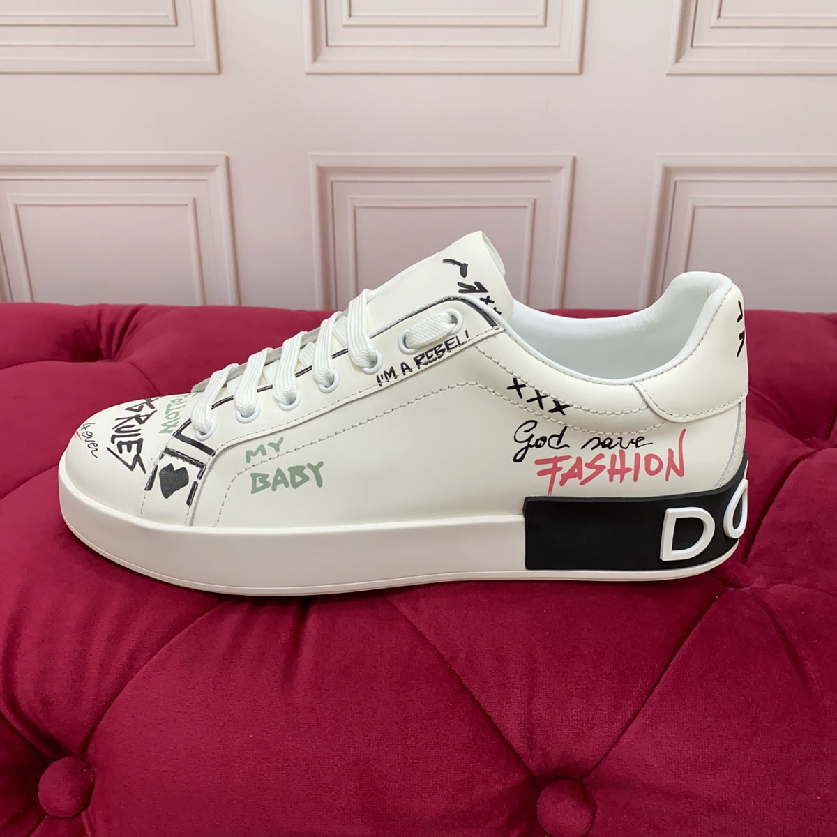 Dolce & Gabbana DG Heavy-Craft Calfskin Sneakers with 5D Accents