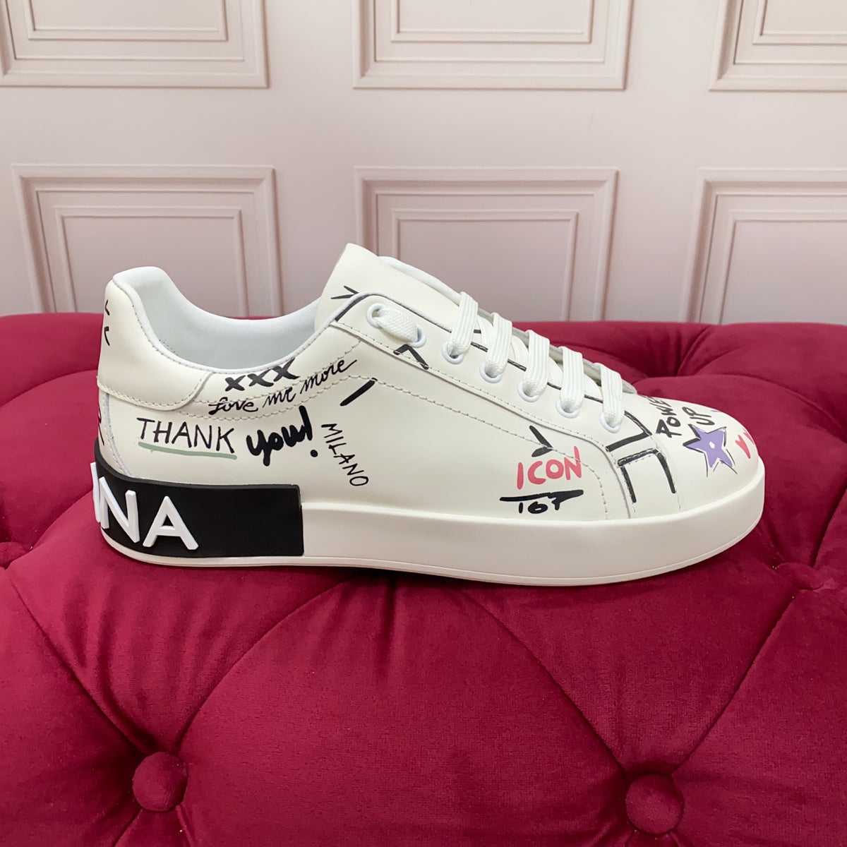 Dolce & Gabbana DG Heavy-Craft Calfskin Sneakers with 5D Accents