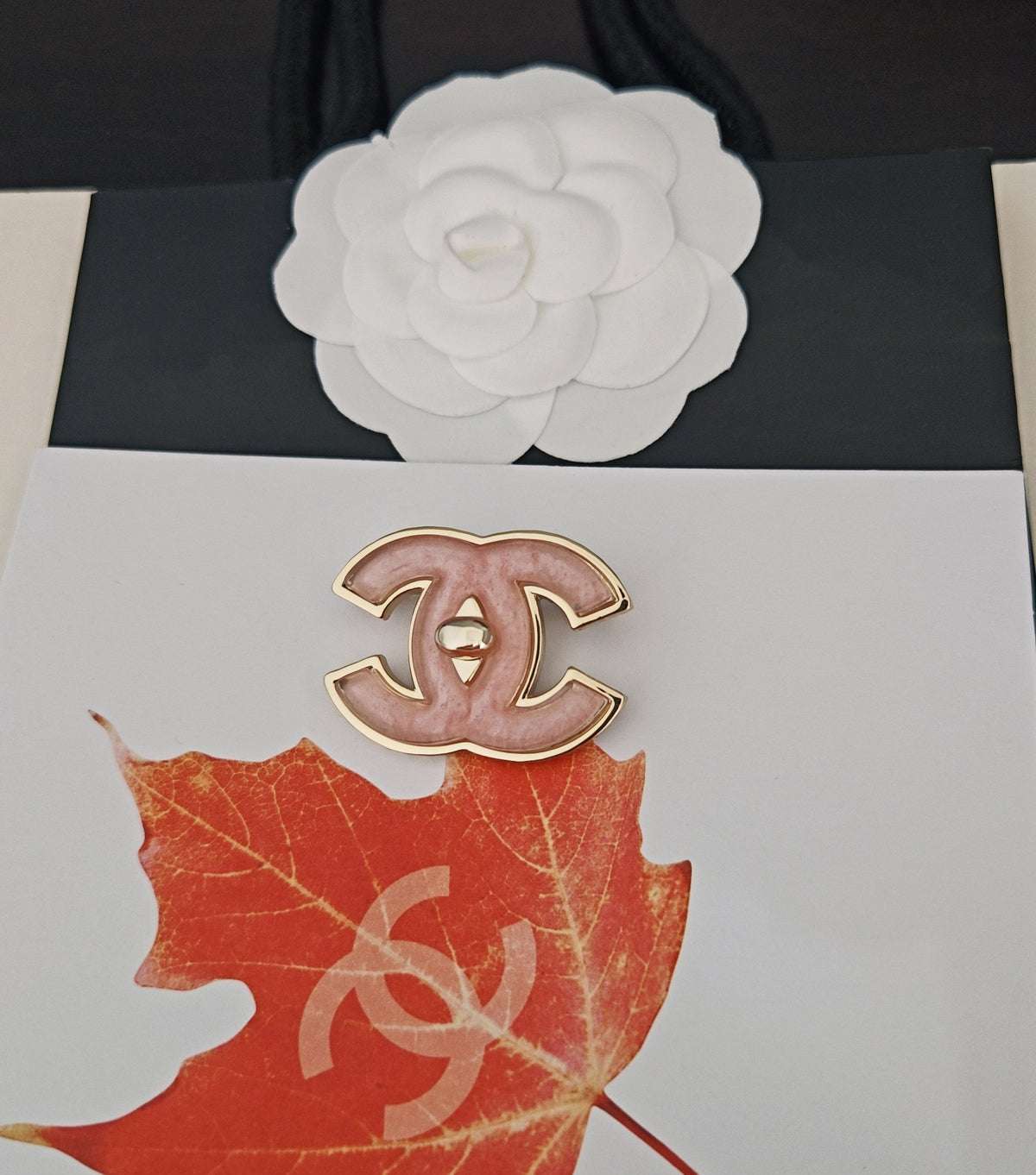 pink brass Brooch for women - alternate angle view 4