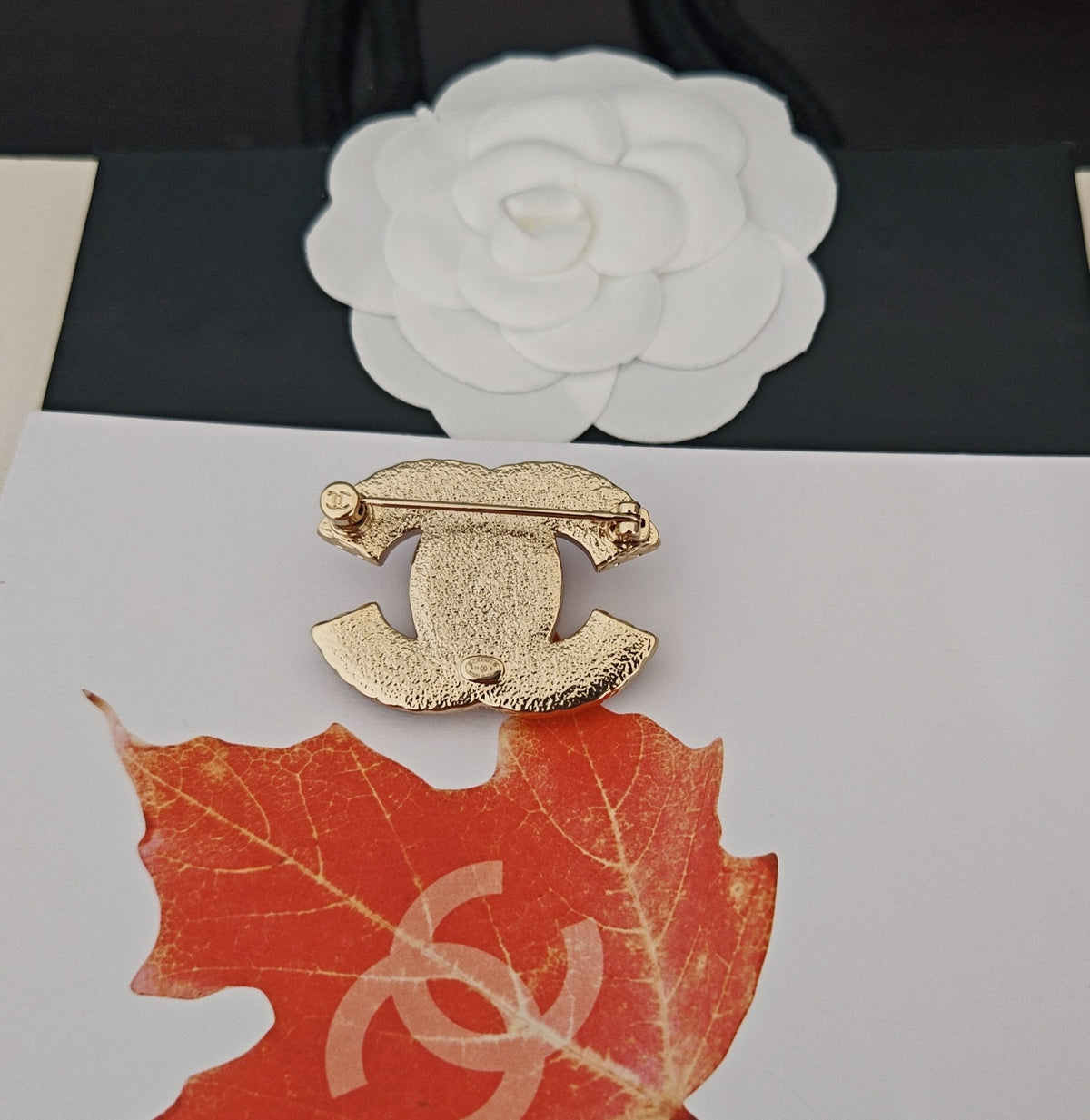 pink brass Brooch for women - alternate angle view 2