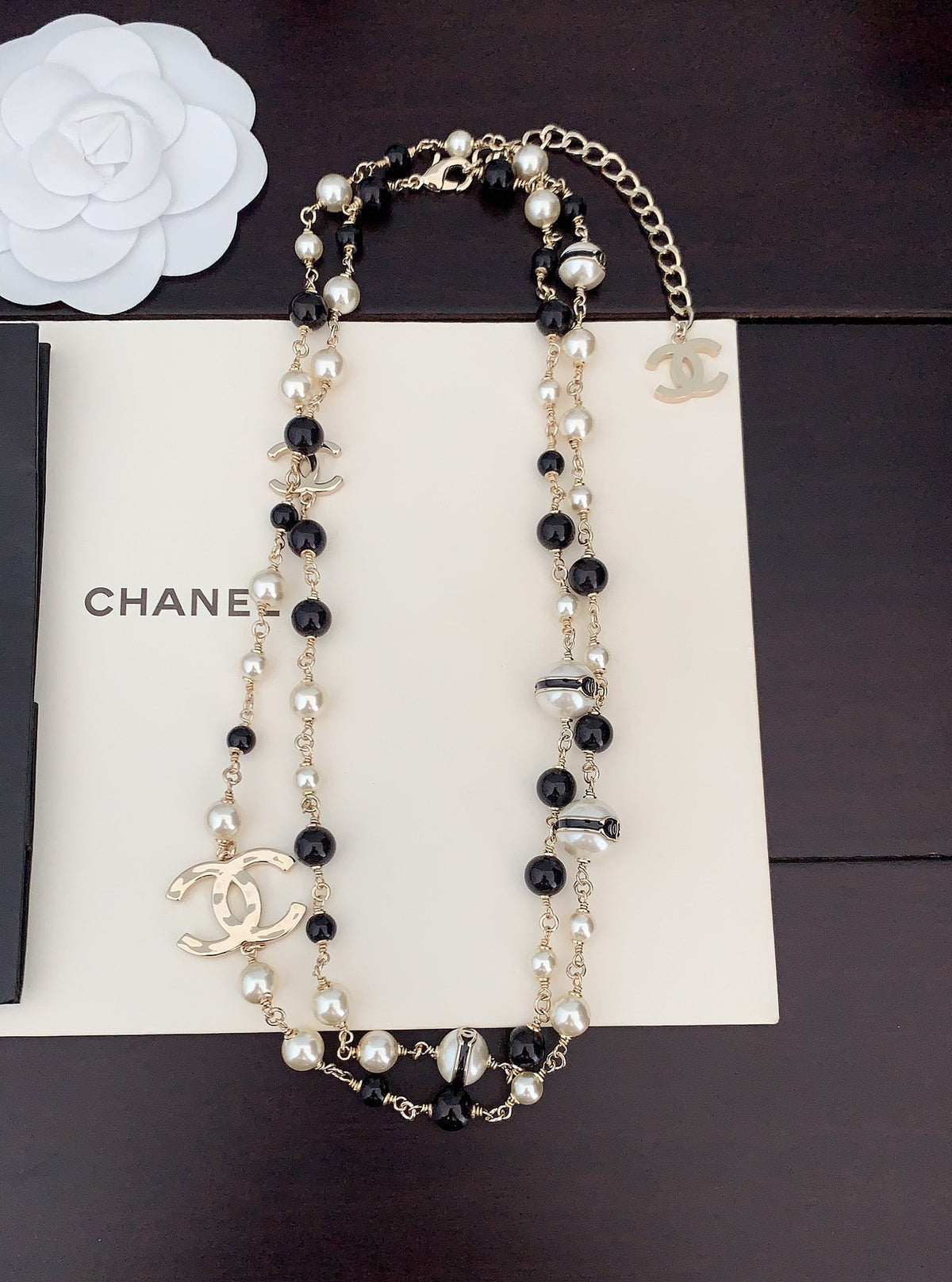 black and white brass pearl Sweater for women - product detail view