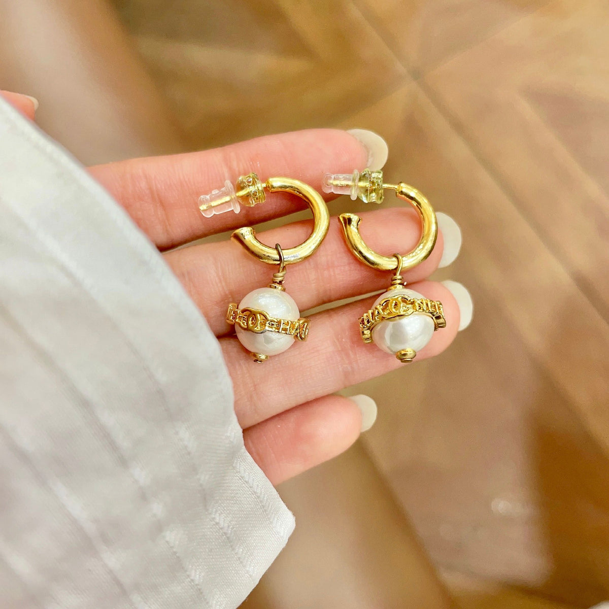 letter Stud Earrings for women - alternate angle view 4