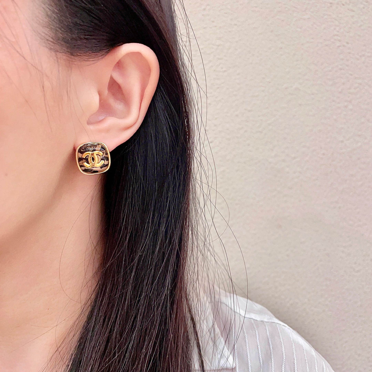 letter Stud Earrings for women - alternate angle view 3