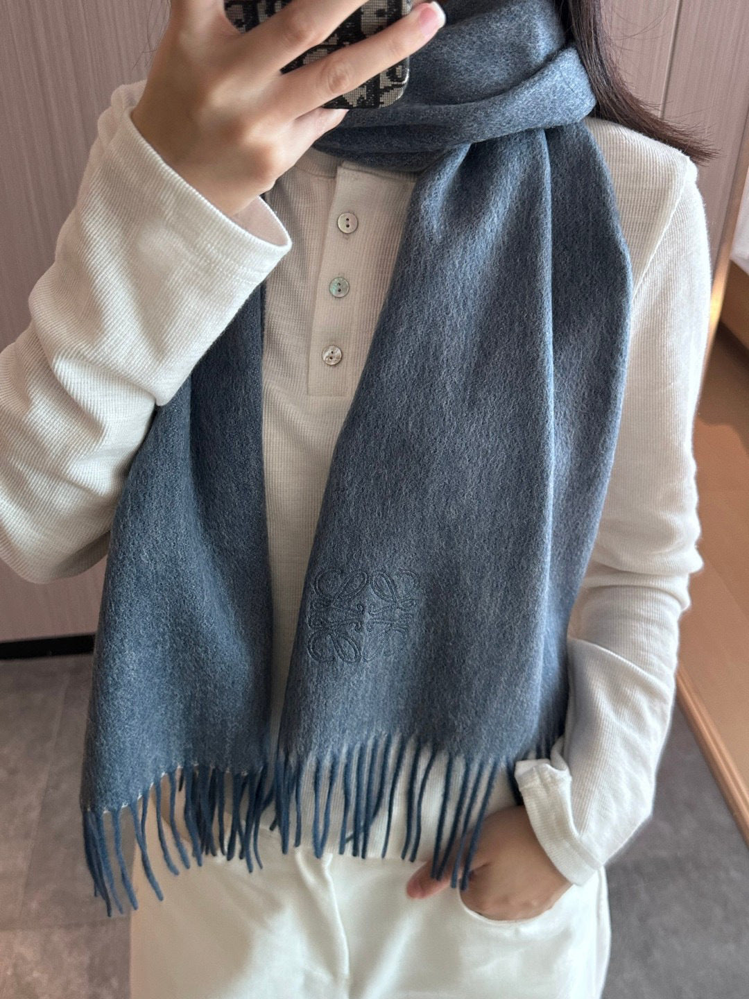 contrast color edgy Scarf for unisex couple - product detail view