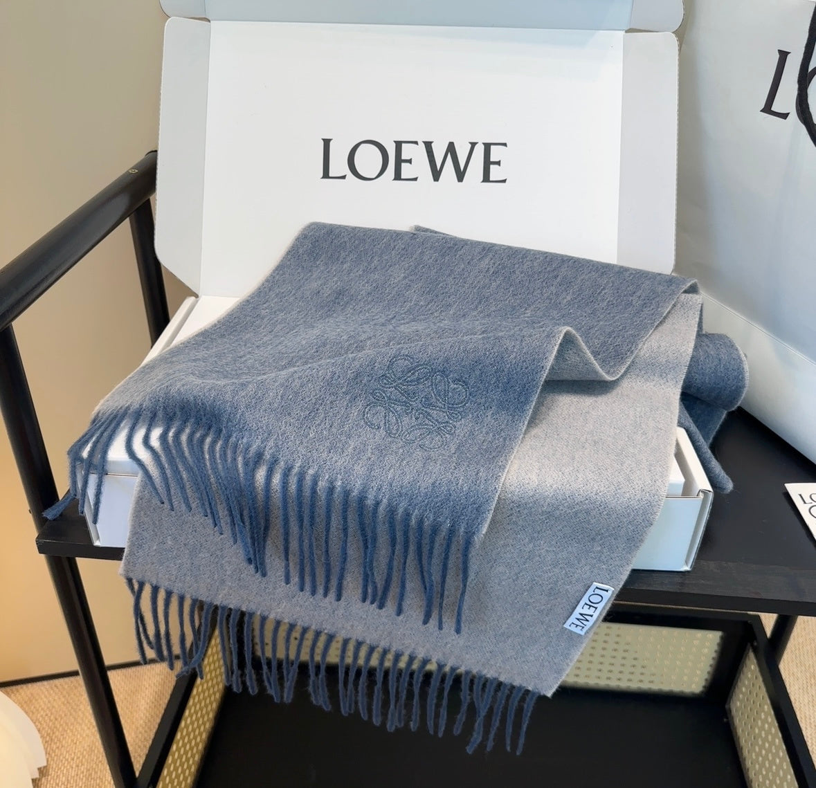 contrast color edgy Scarf for unisex couple - alternate angle view 5