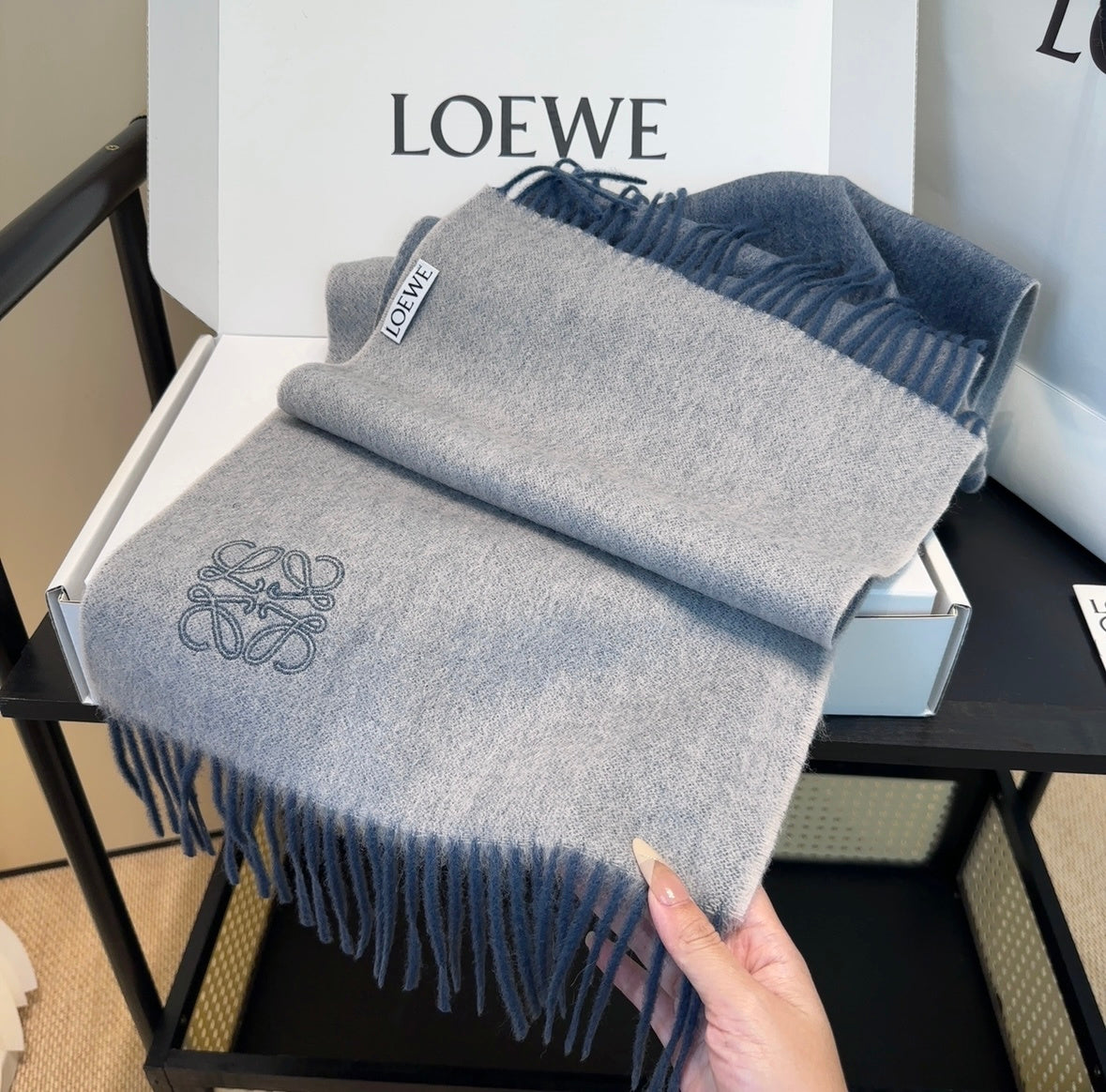 contrast color edgy Scarf for unisex couple - alternate angle view 7
