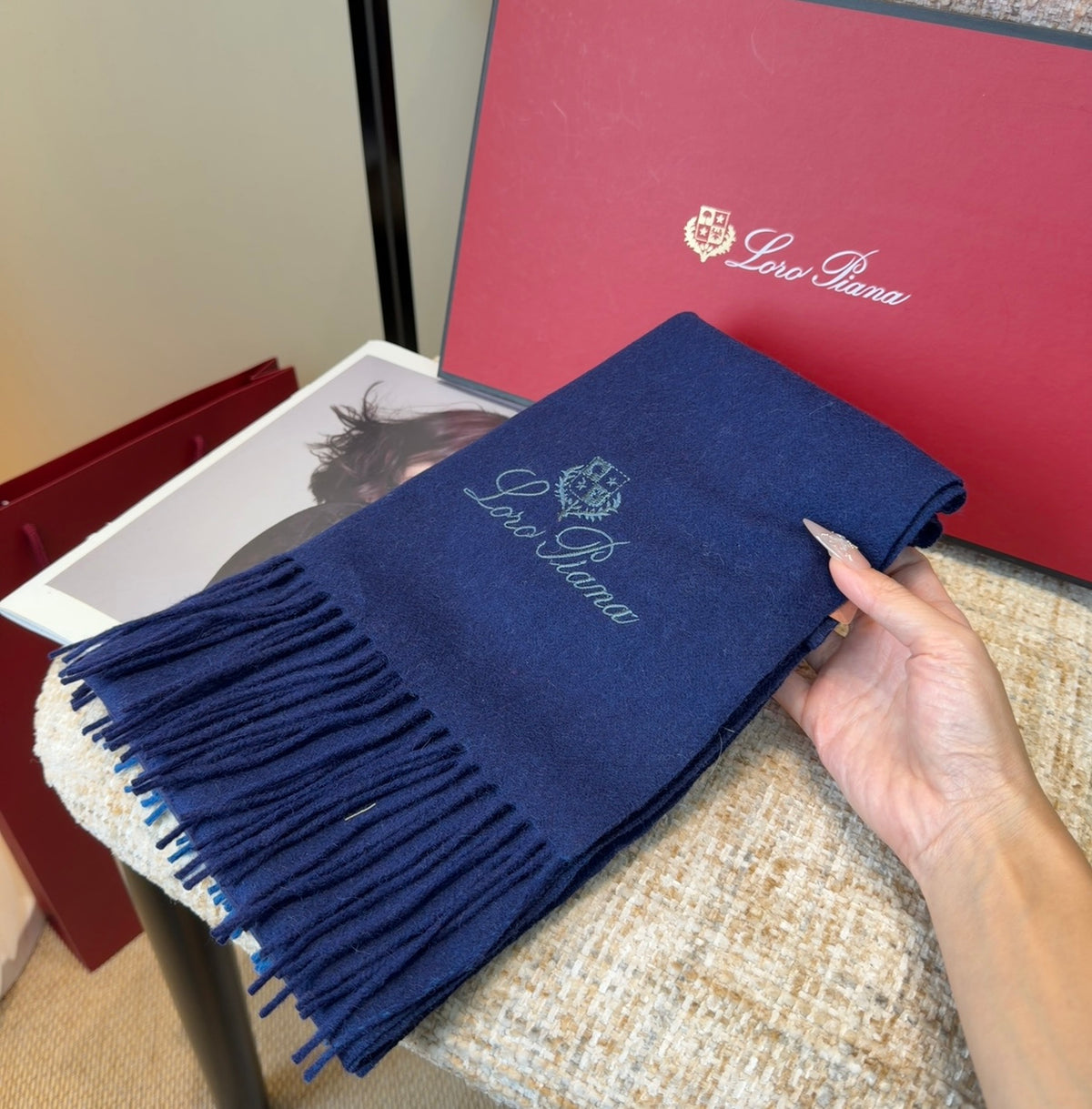 velvet luxury Shawl for women - alternate angle view 4