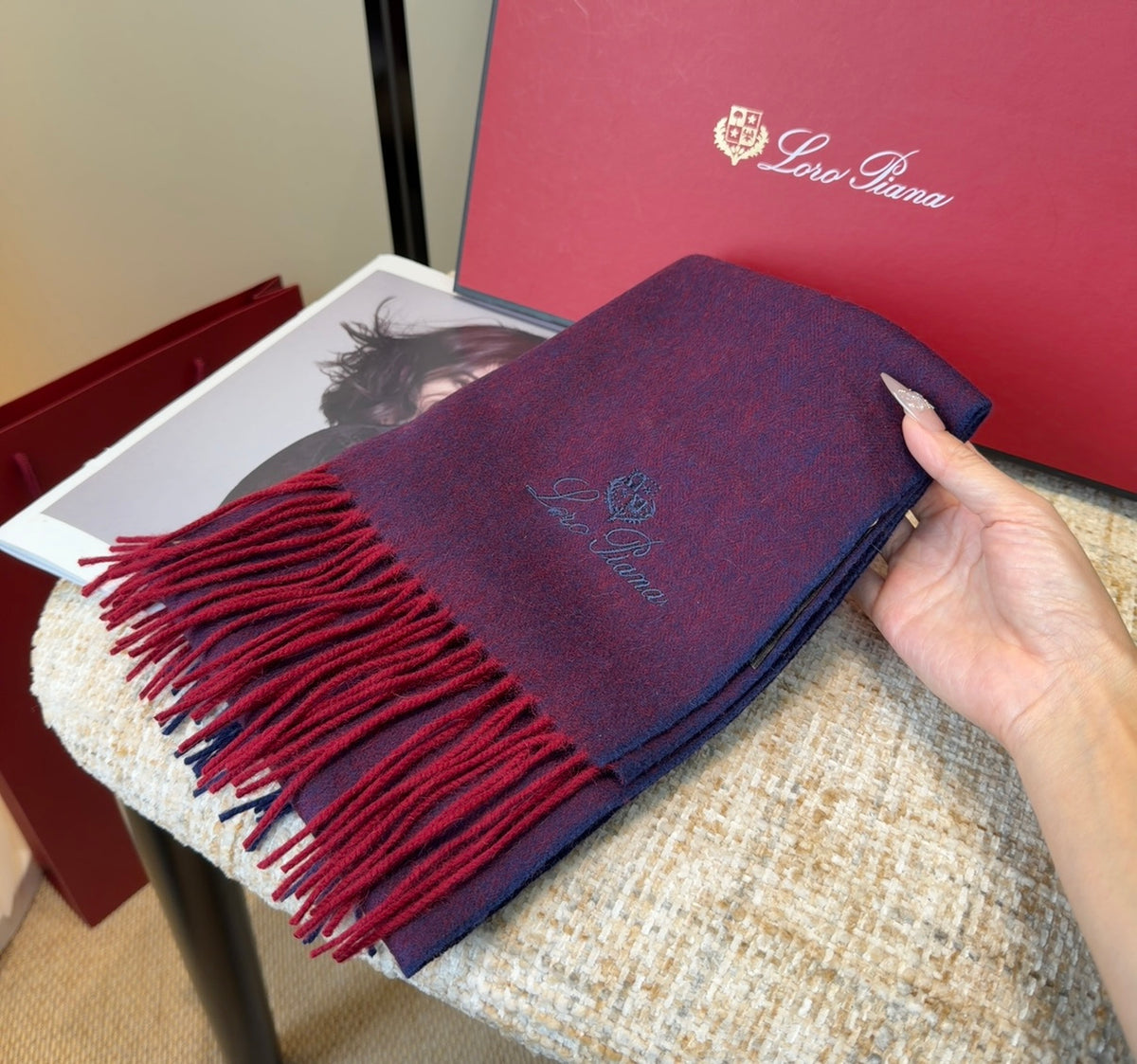 velvet luxury Shawl for women - alternate angle view 4