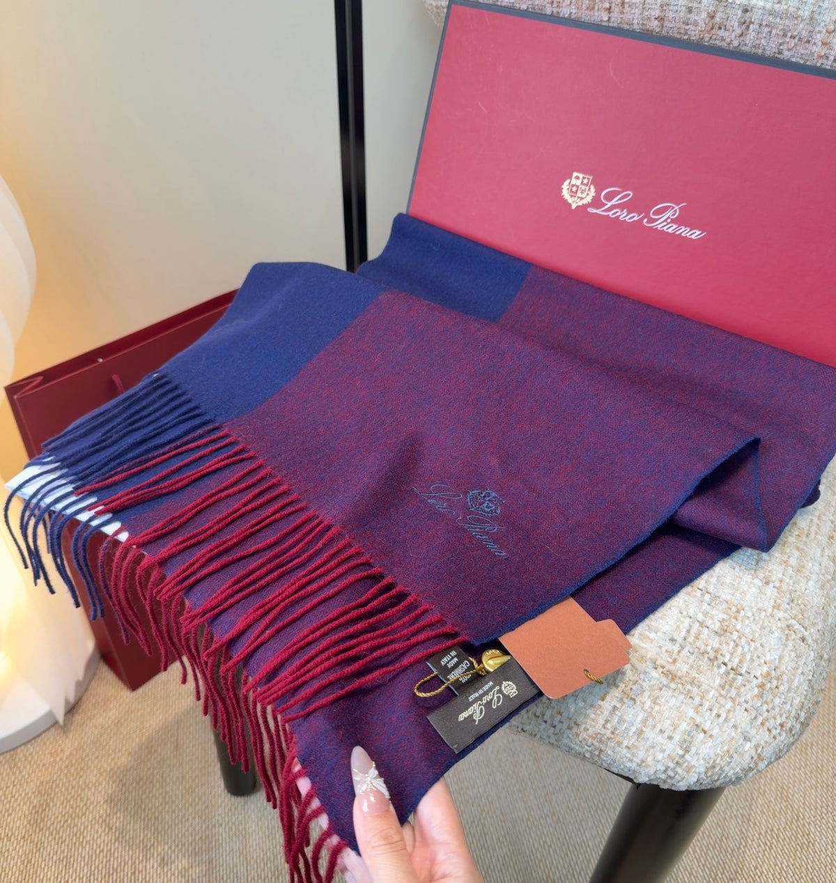 velvet luxury Shawl for women - alternate angle view 5
