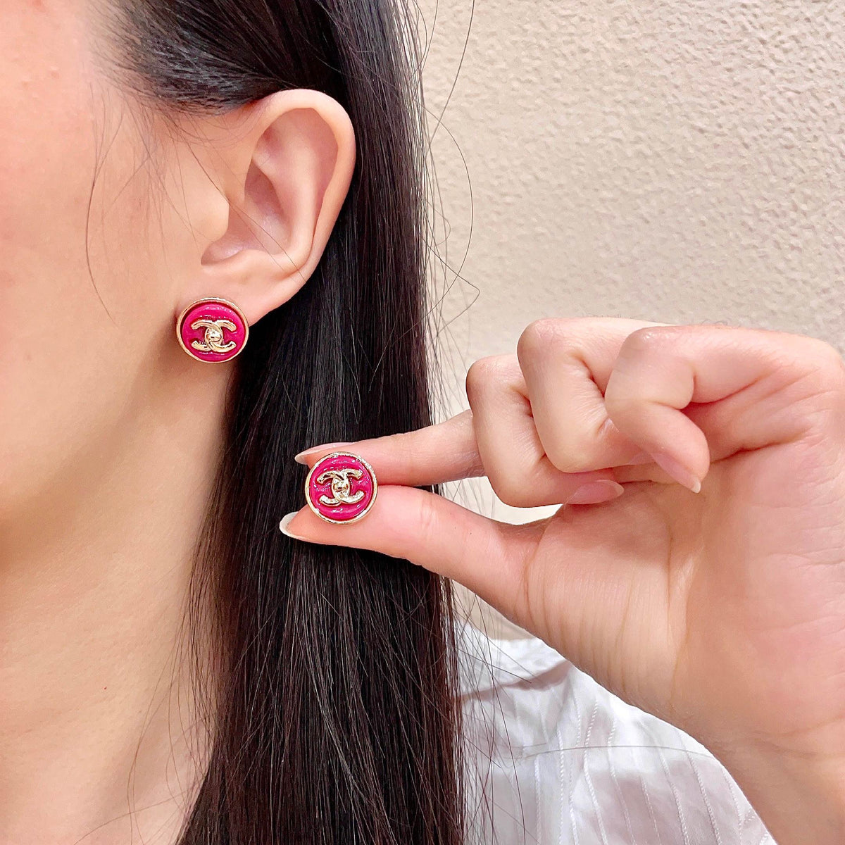 letter Stud Earrings for women - product detail view