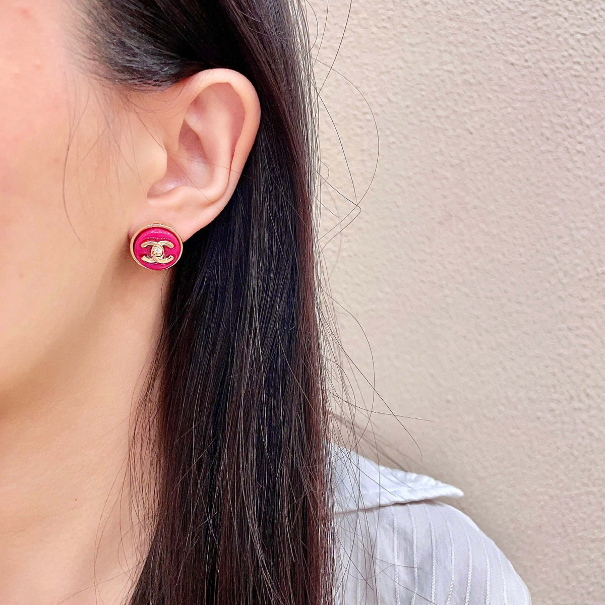 letter Stud Earrings for women - alternate angle view 3