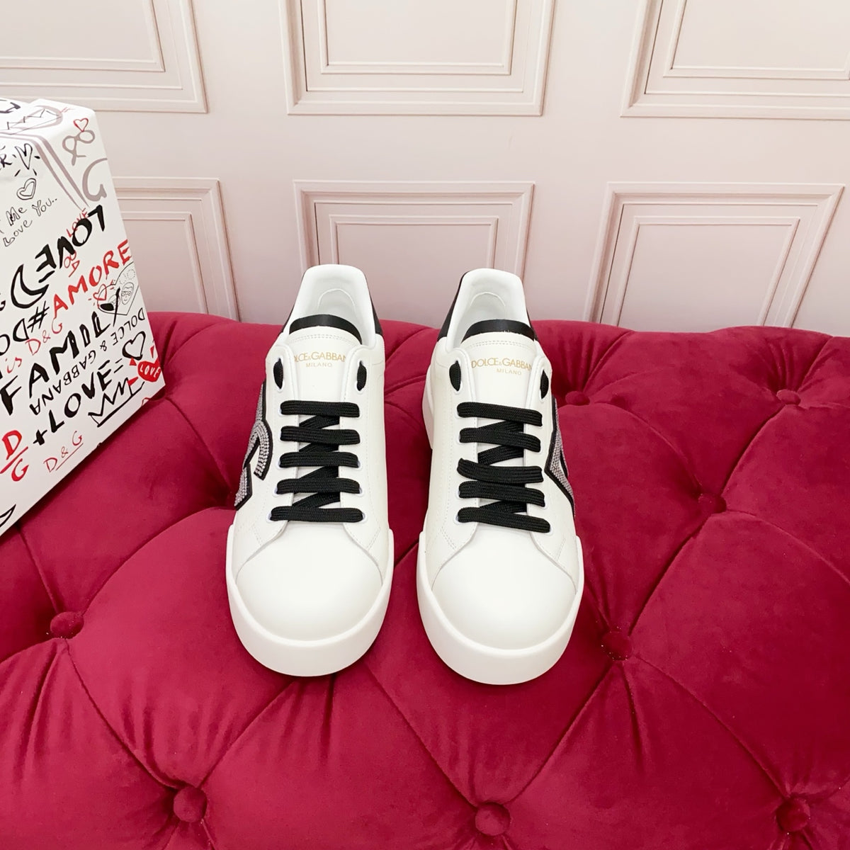 Dolce & Gabbana DG Heavy-Craft Calfskin Sneakers with 5D Accents