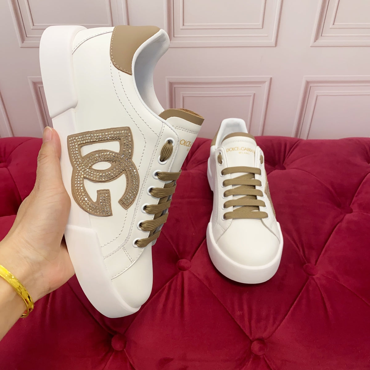 Dolce & Gabbana DG Heavy-Craft Calfskin Sneakers with 5D Accents