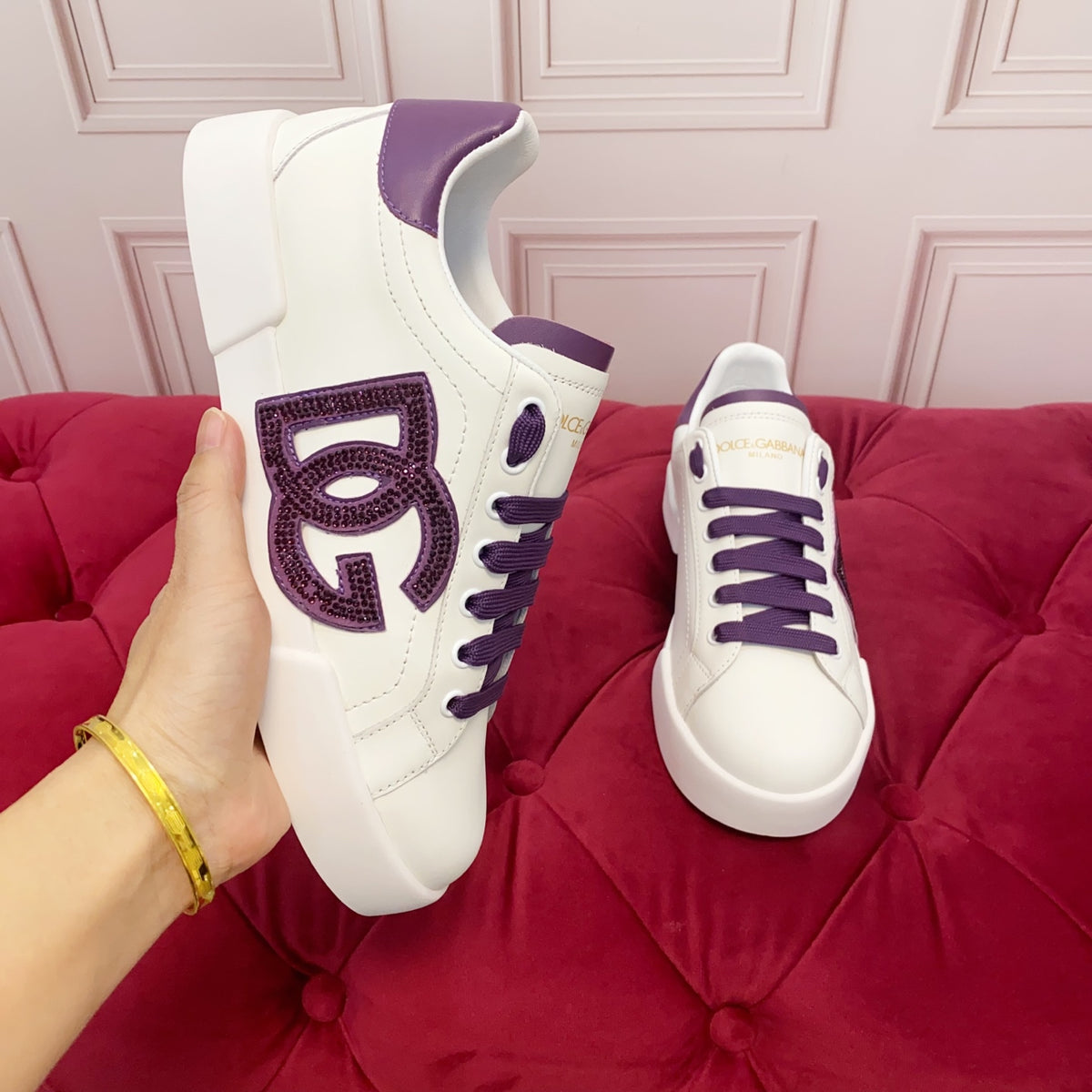 Dolce & Gabbana DG Heavy-Craft Calfskin Sneakers with 5D Accents