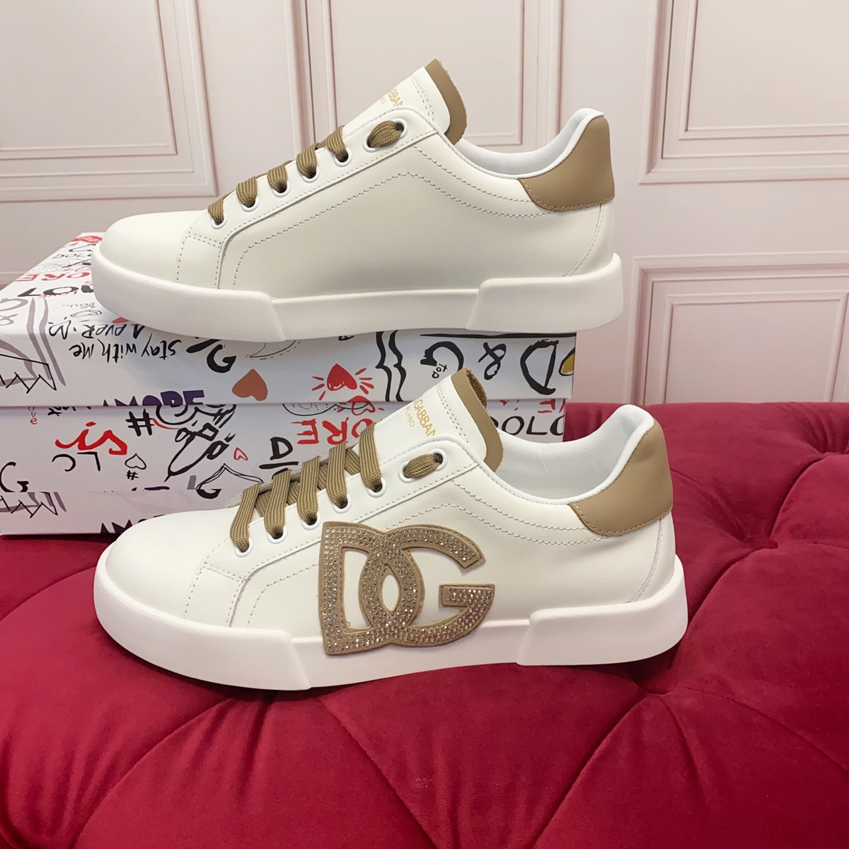 Dolce & Gabbana DG Heavy-Craft Calfskin Sneakers with 5D Accents
