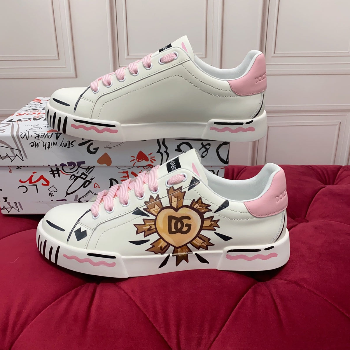 Dolce & Gabbana DG Heavy-Craft Calfskin Sneakers with 5D Accents