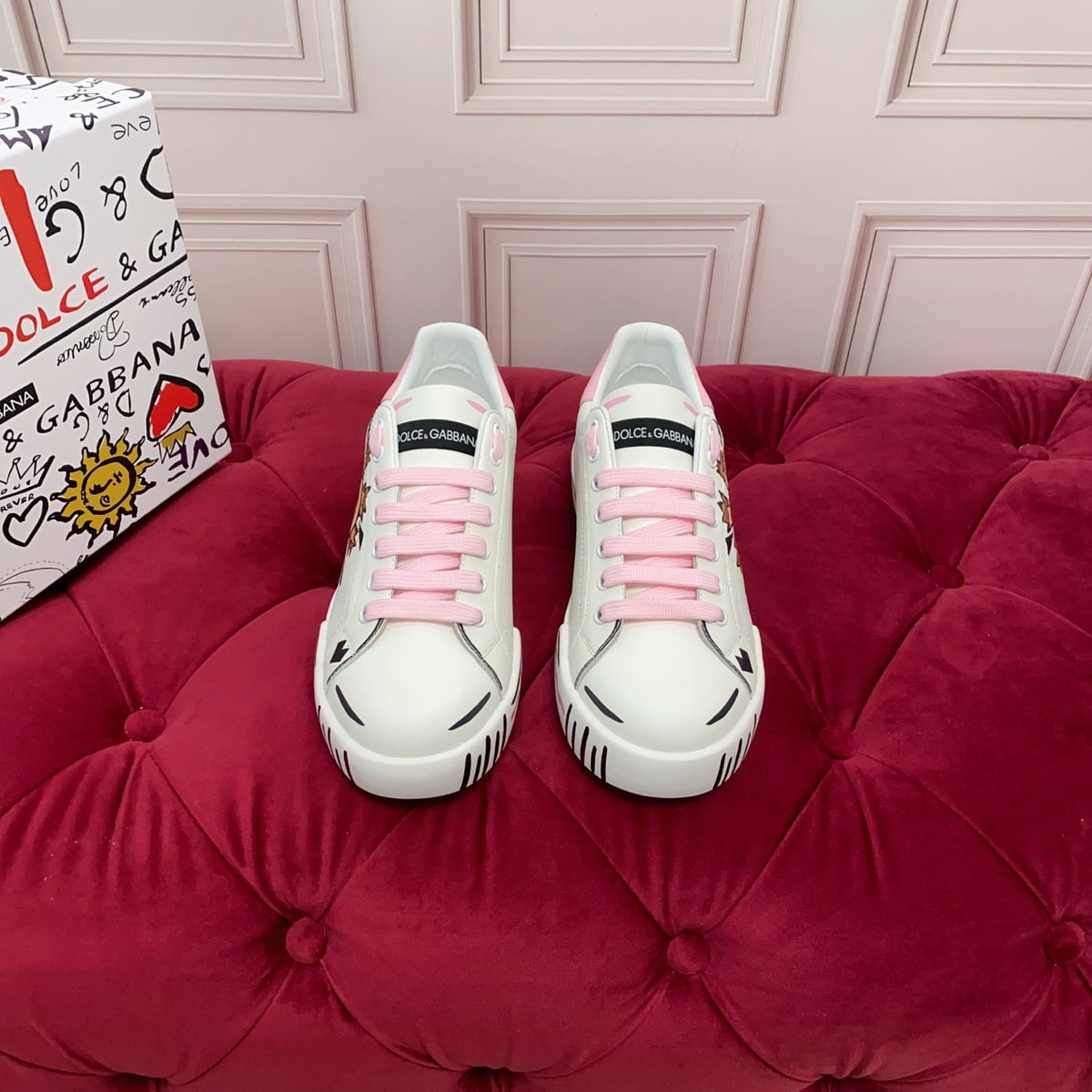 Dolce & Gabbana DG Heavy-Craft Calfskin Sneakers with 5D Accents