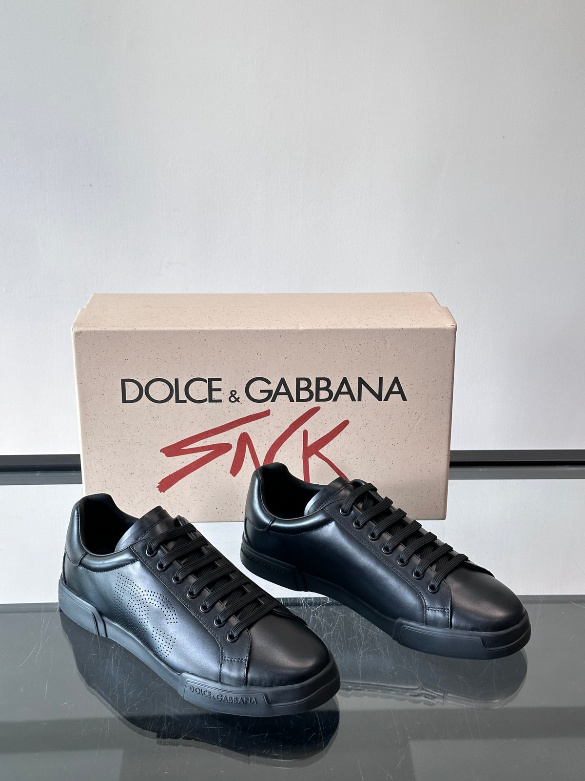 Dolce & Gabbana DG Heavy-Craft Calfskin Sneakers with 5D Accents