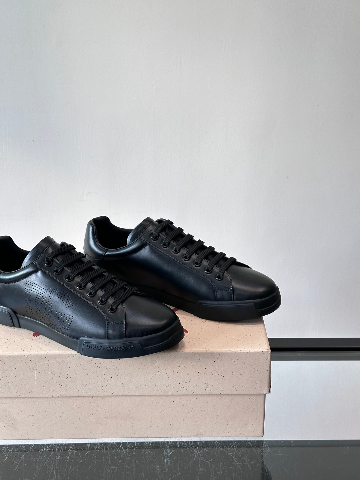 Dolce & Gabbana DG Heavy-Craft Calfskin Sneakers with 5D Accents