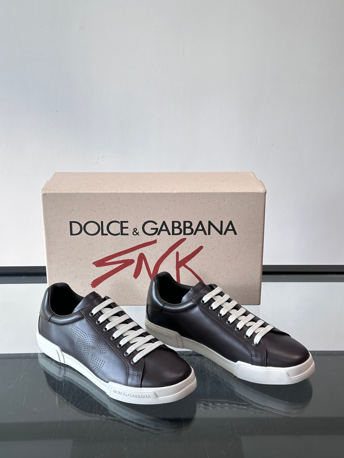Dolce & Gabbana DG Heavy-Craft Calfskin Sneakers with 5D Accents