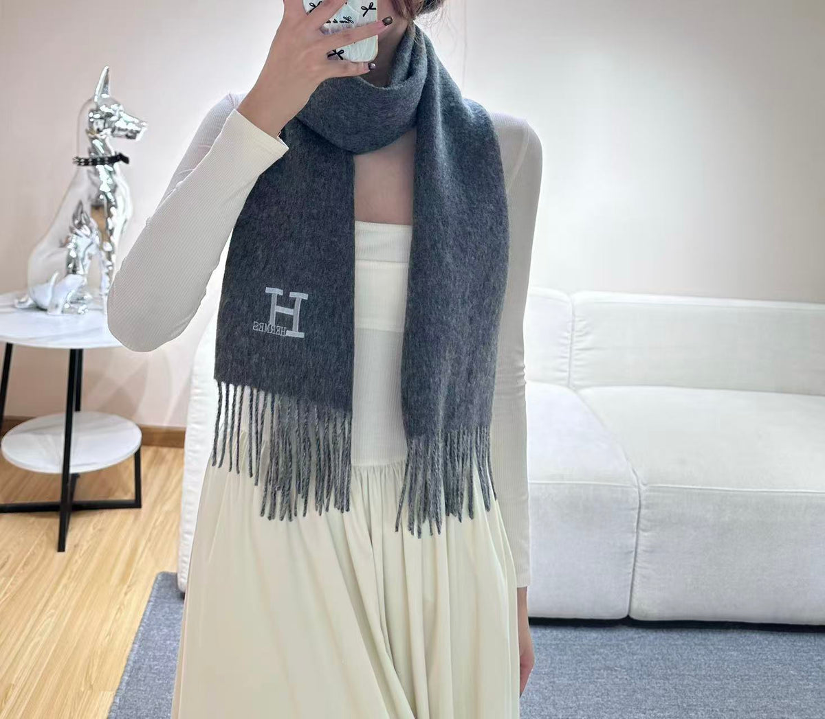 elegant Scarf for unisex couple - alternate angle view 2