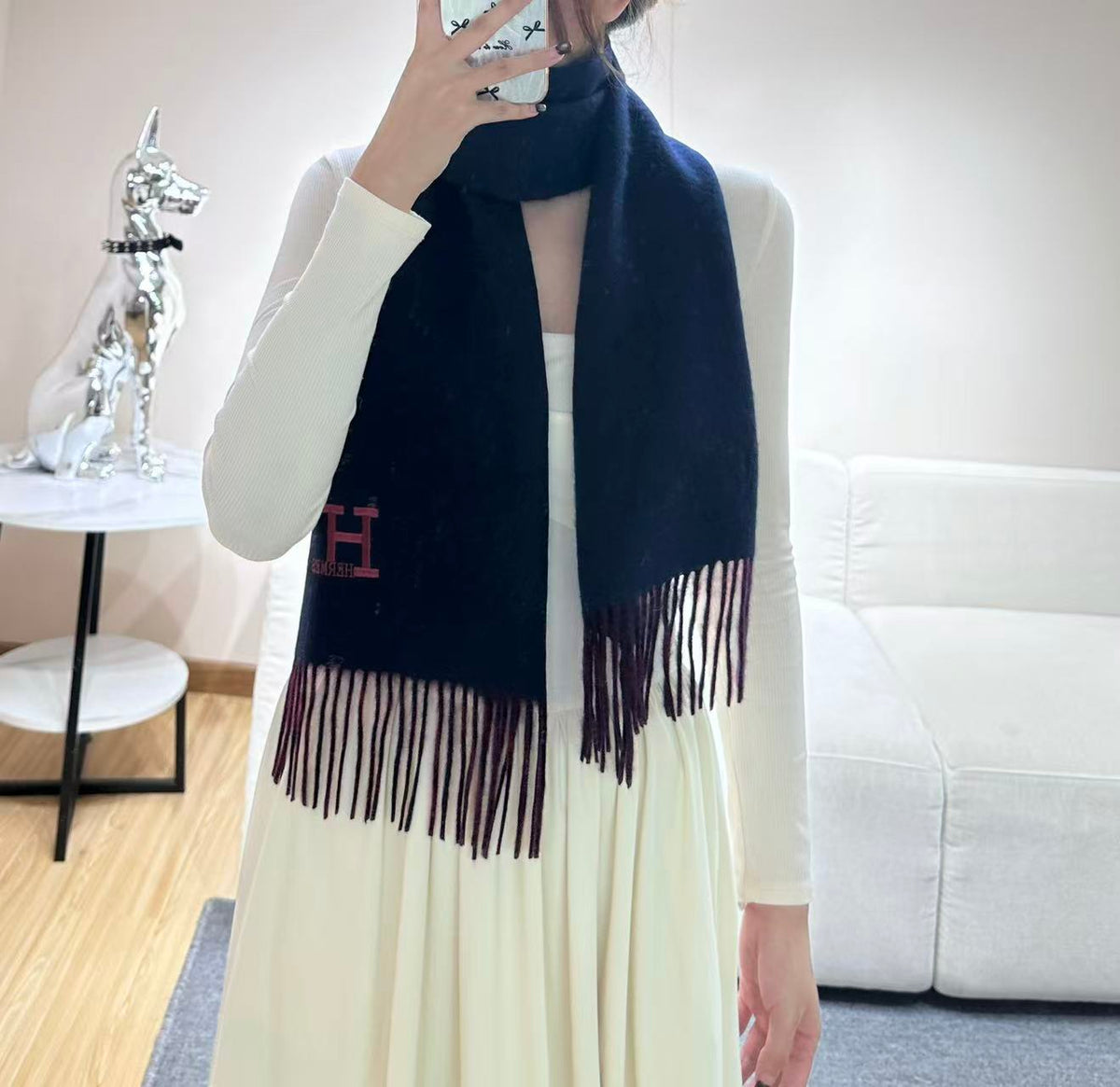 elegant Scarf for unisex couple - alternate angle view 2