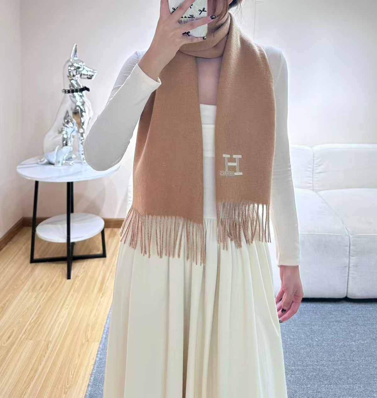 elegant Scarf for unisex couple - alternate angle view 2