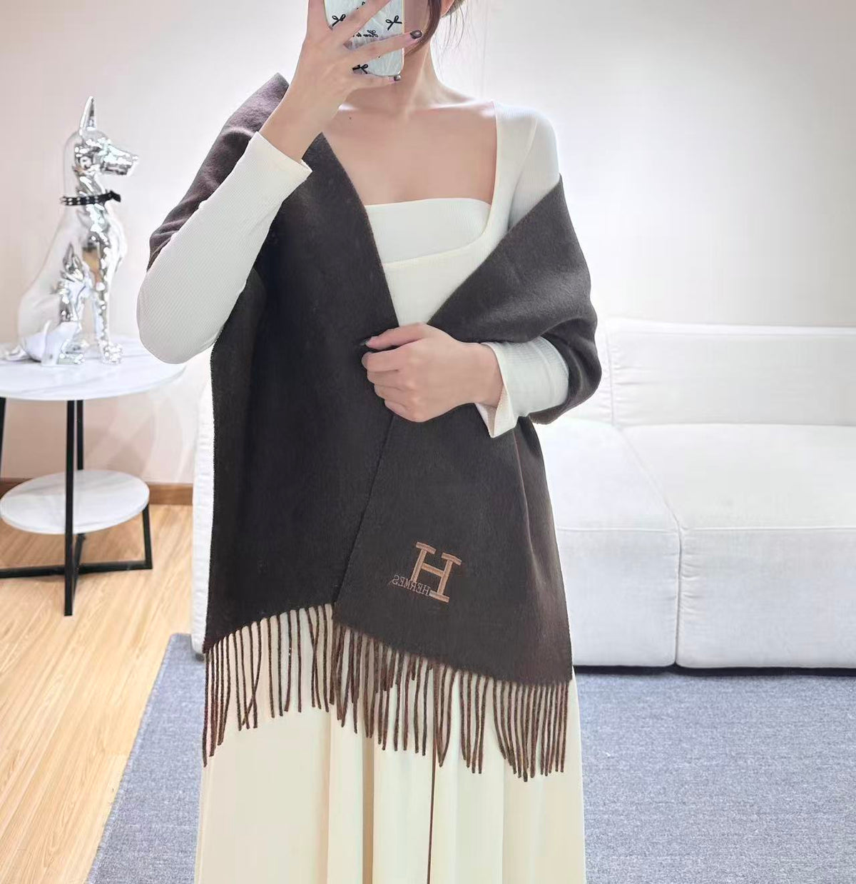 elegant Scarf for unisex couple - alternate angle view 2