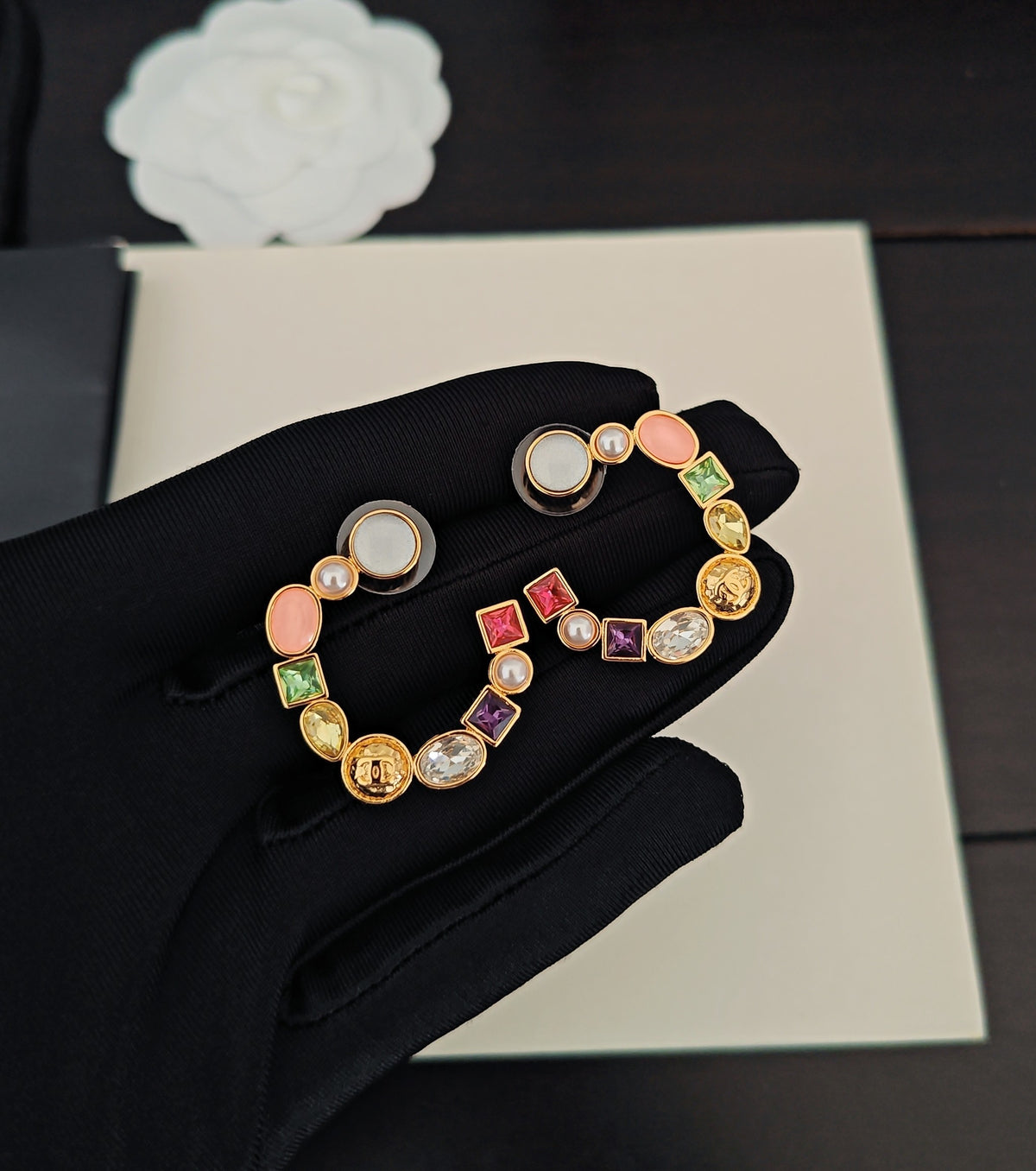 yellow brass fashion accessory for women - alternate angle view 3
