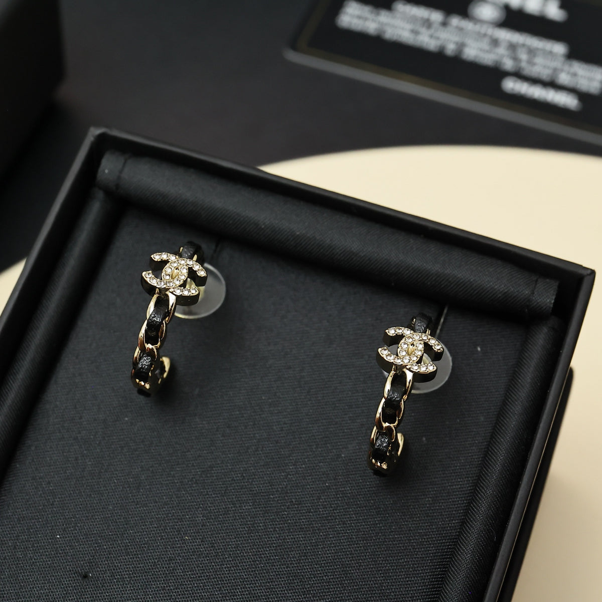gold crystal letter Stud Earrings for women - alternate angle view 9