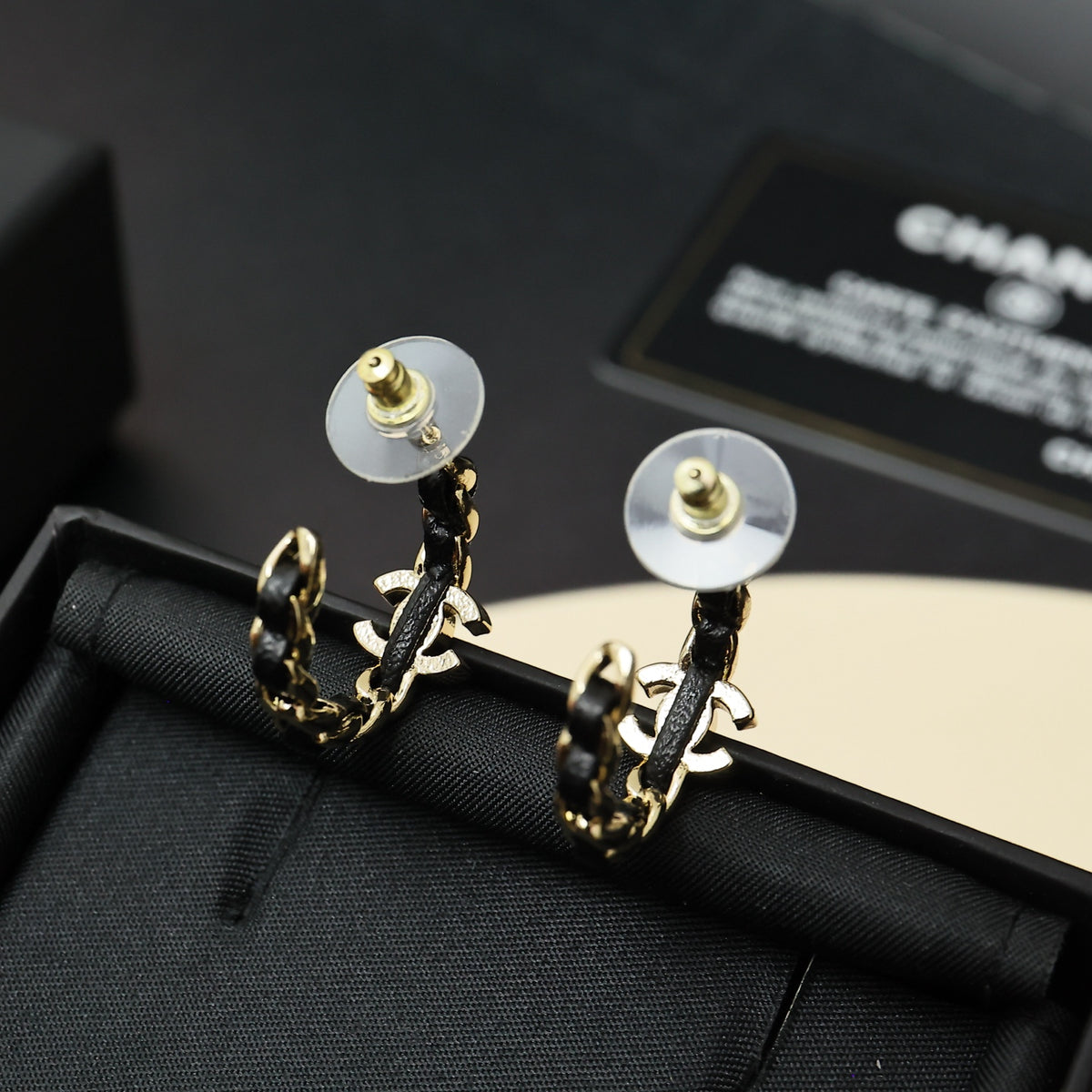 gold crystal letter Stud Earrings for women - alternate angle view 6