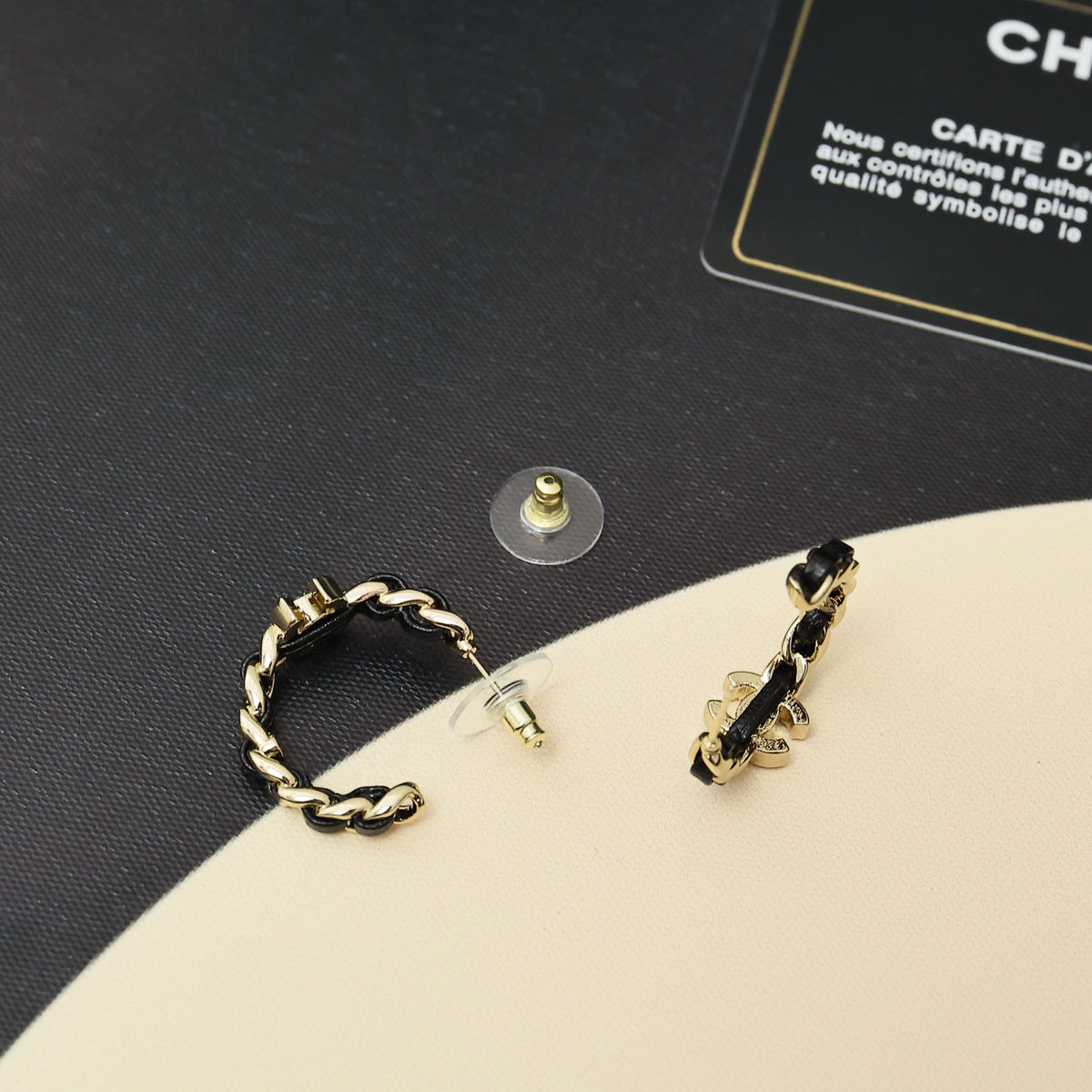 gold crystal letter Stud Earrings for women - alternate angle view 4