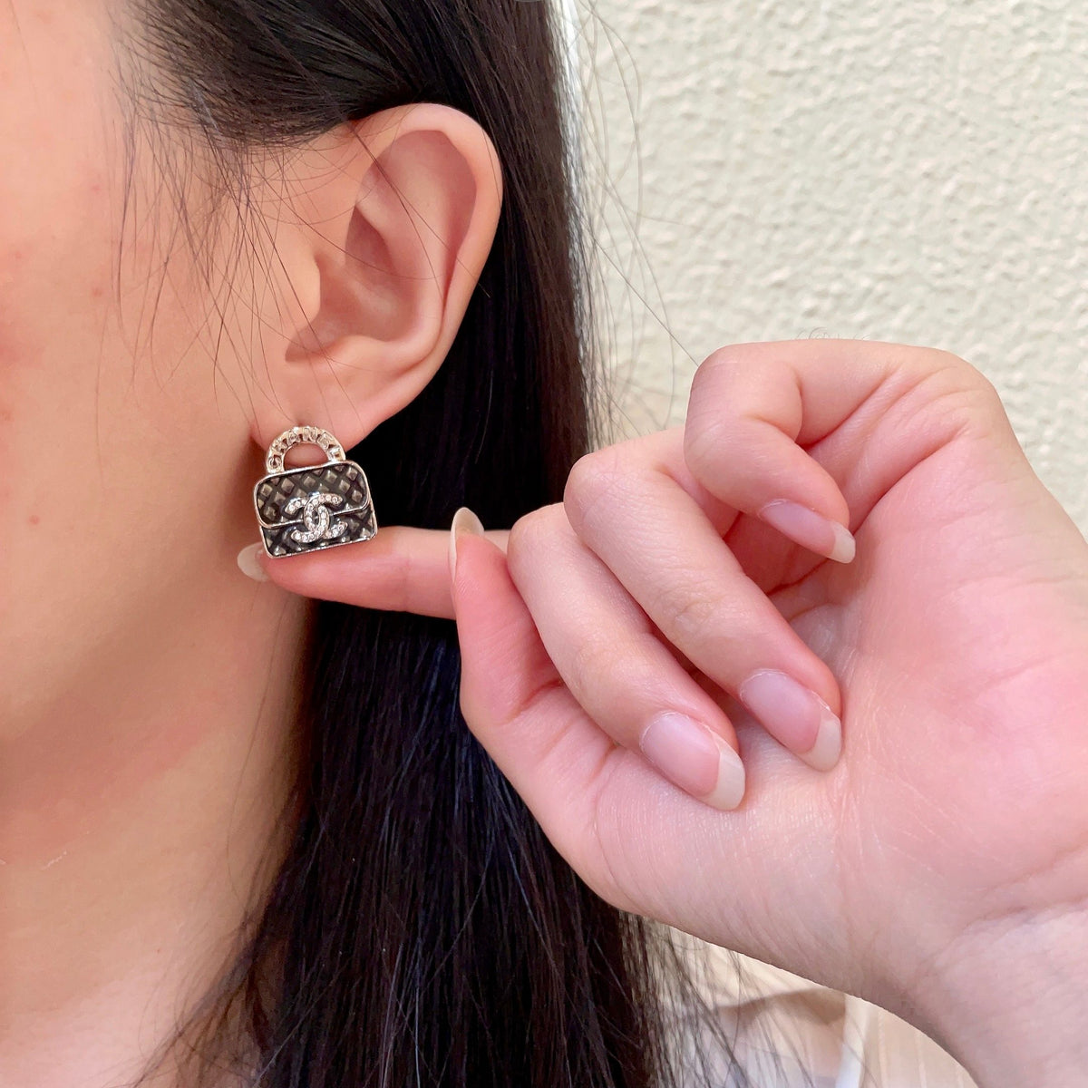 letter Stud Earrings for women - alternate angle view 2