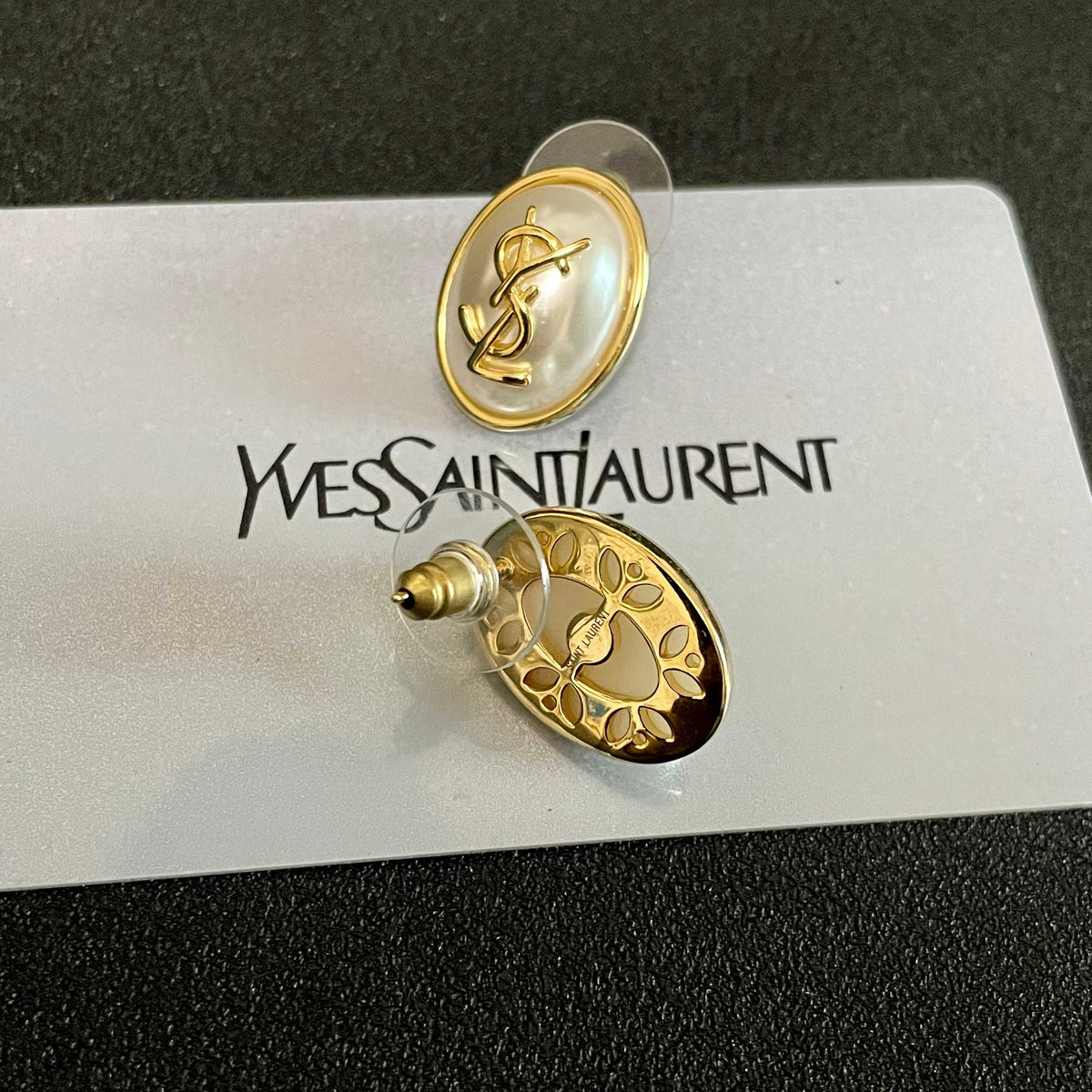 gold 925 sterling silver vintage Stud Earrings for women - alternate angle view 7