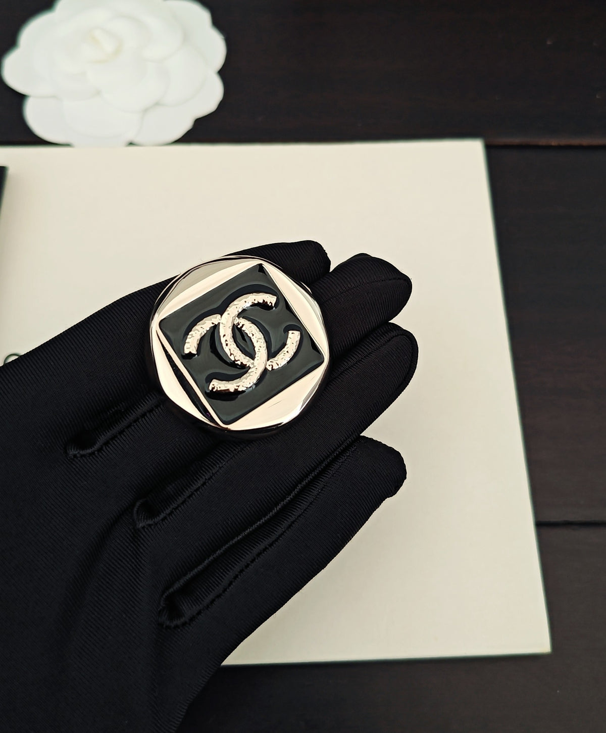 black brass Brooch for women - alternate angle view 2