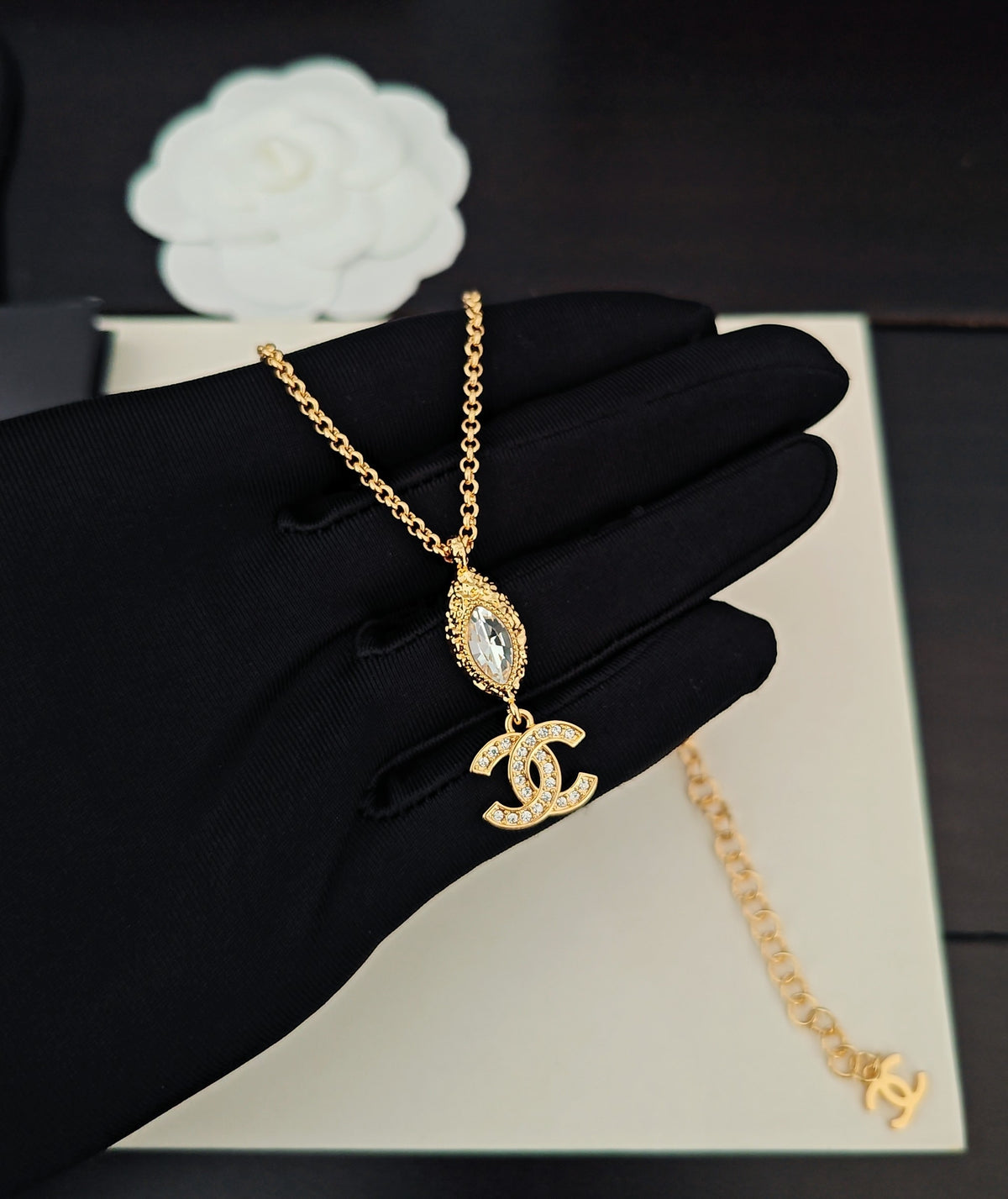 gold brass Necklace for women - alternate angle view 3