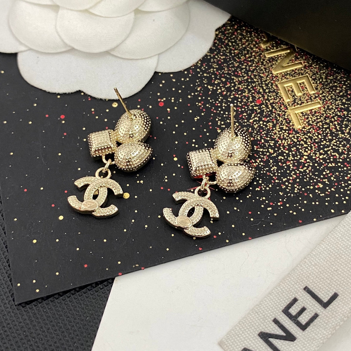 pink crystal letter Stud Earrings for women - alternate angle view 5