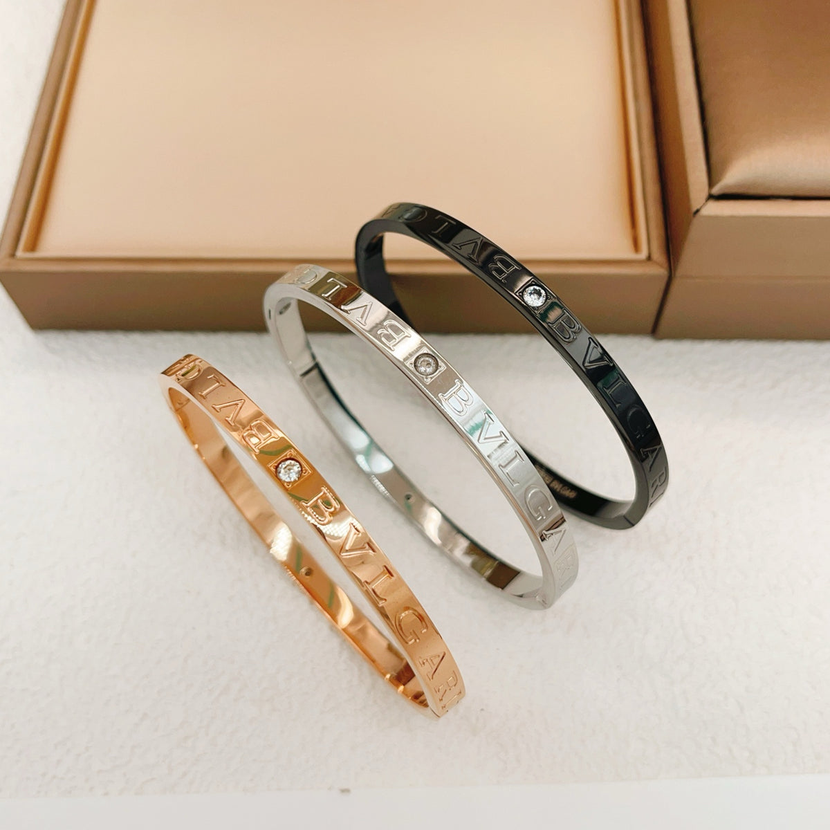 rose gold brass rose Bangle for women - alternate angle view 8