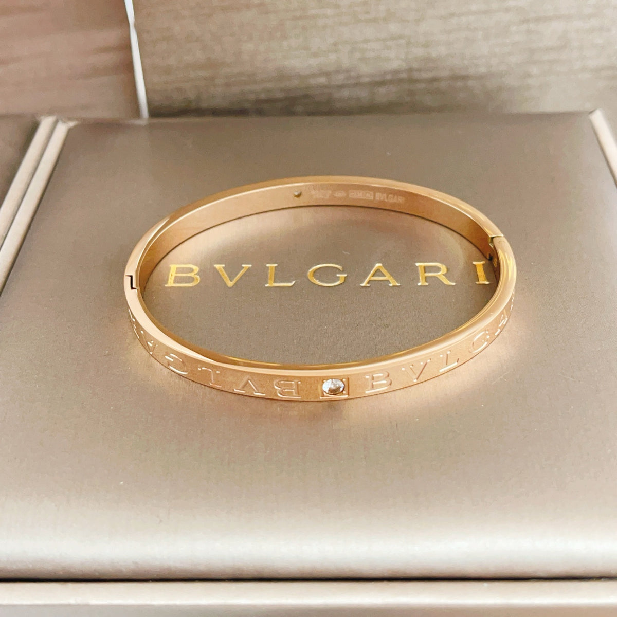 rose gold brass rose Bangle for women - product detail view