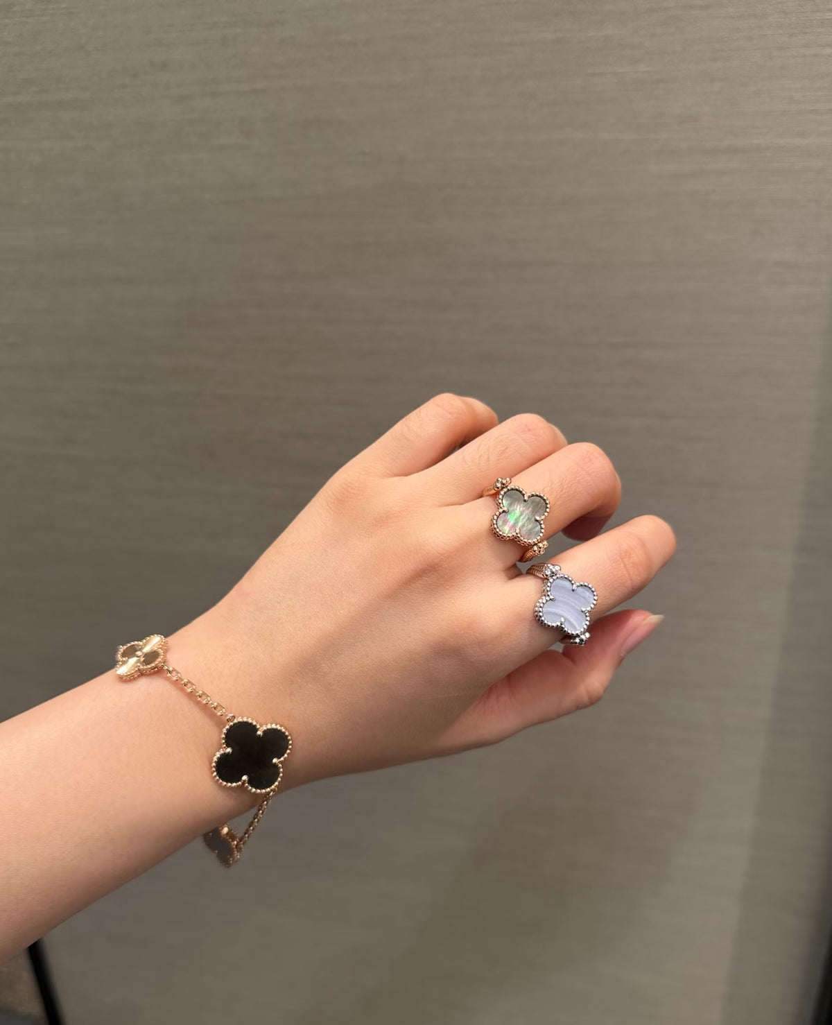 iridescent shell clover Ring for women - alternate angle view 6