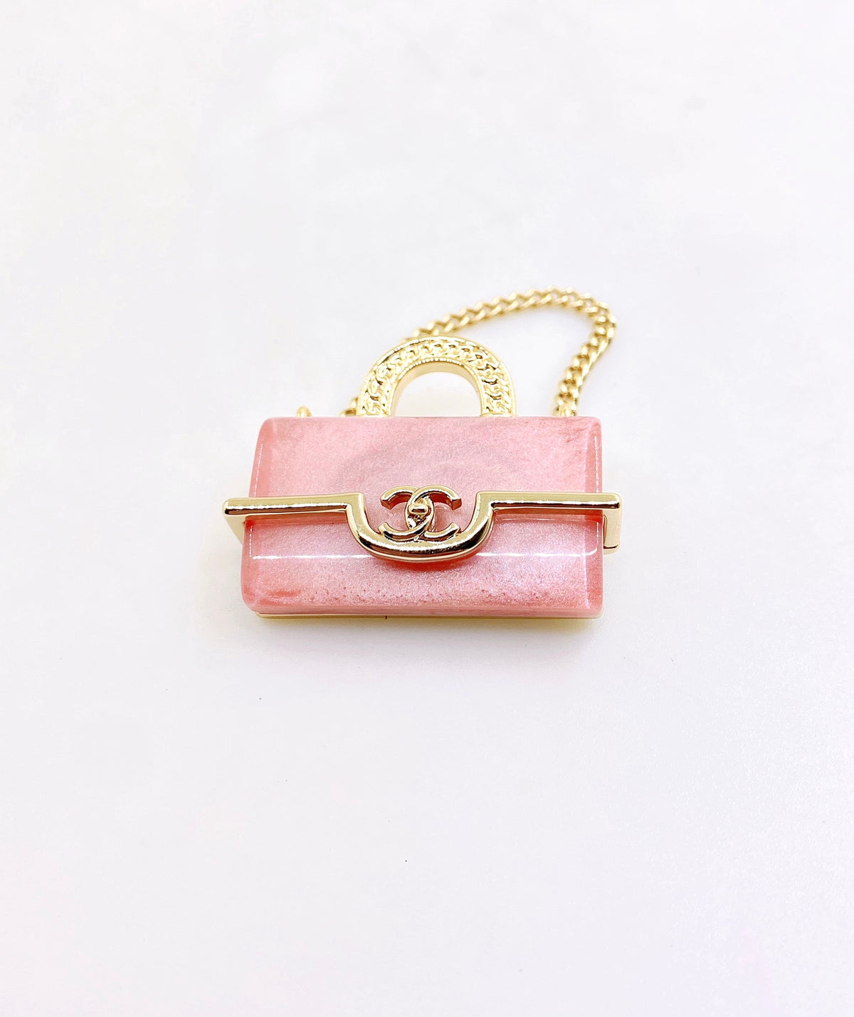 pink brass Brooch for women - product detail view